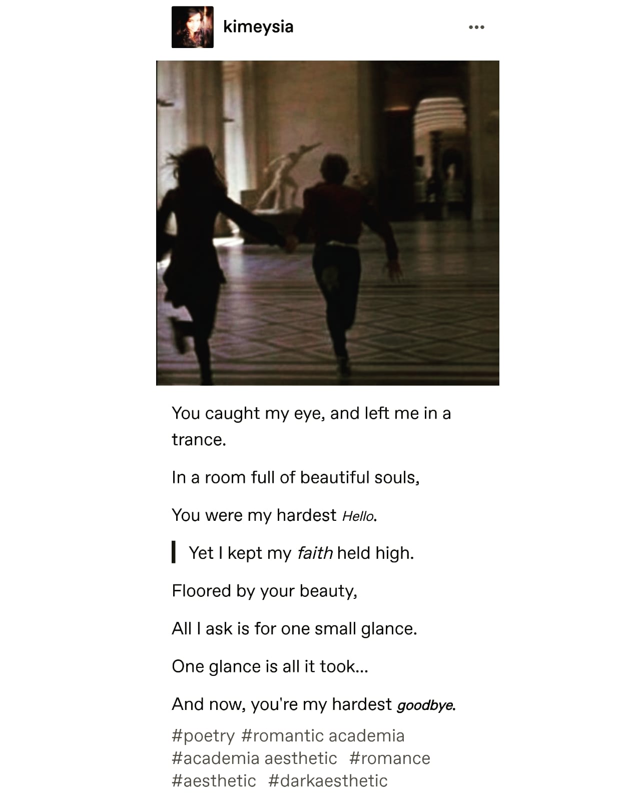 Dark academia poetry. r/tumblr