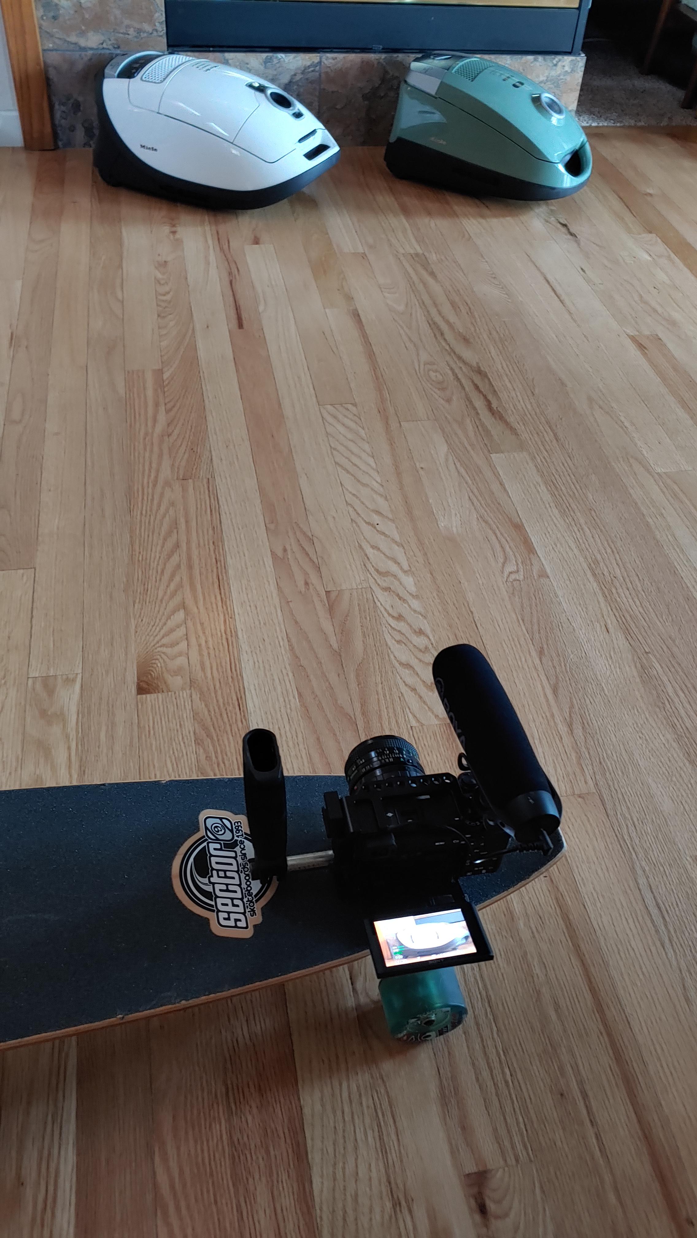 Picture from filming a comparison video on Miele vacuum cleaners. r