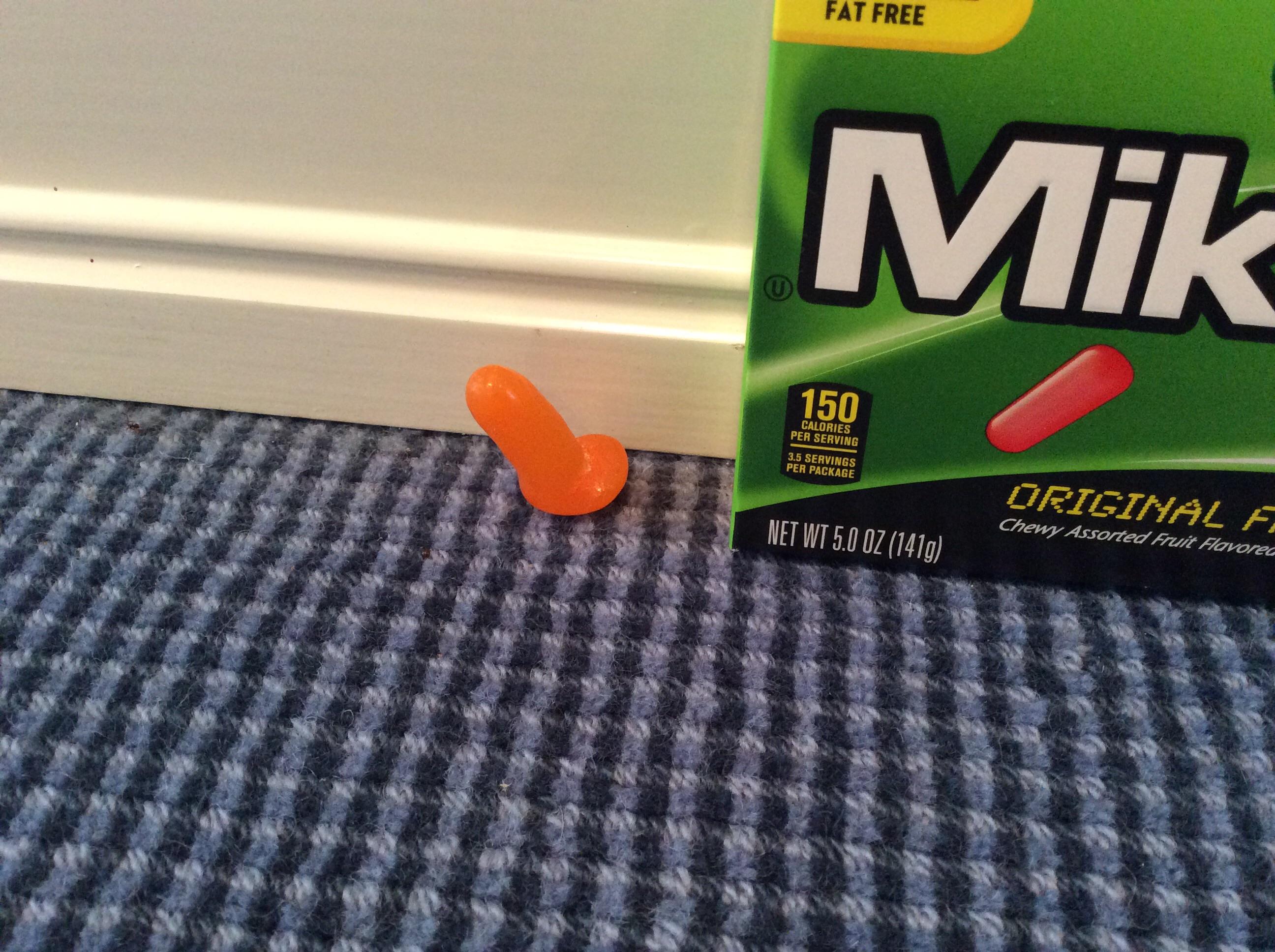 Wow, this mike and Ike is oddly shaped.... mildlyinteresting