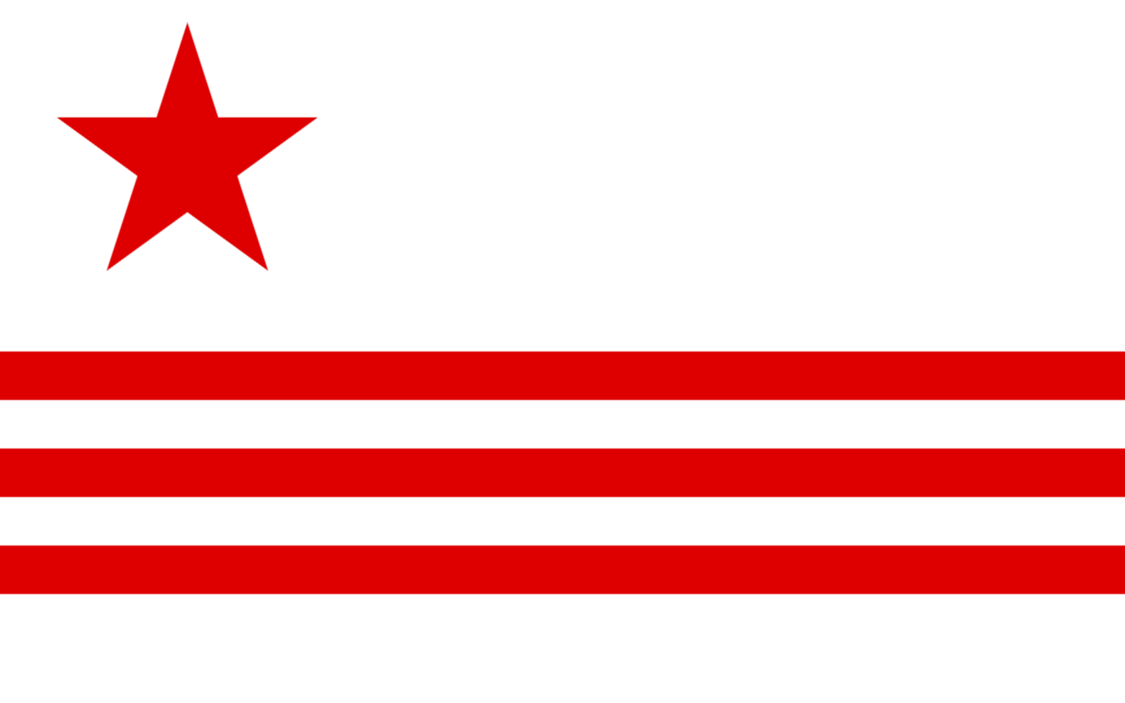 Lone Red Star And Three Stripes Flag r/vexillology
