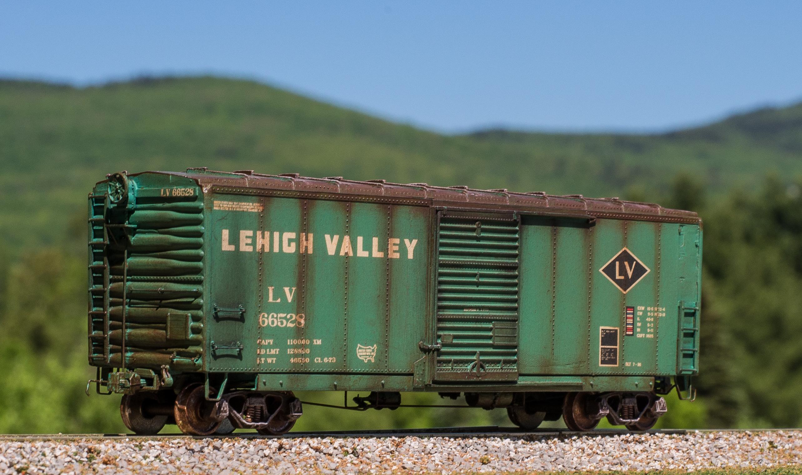 Custom built, painted, decaled, weathered. Lehigh Valley jade green