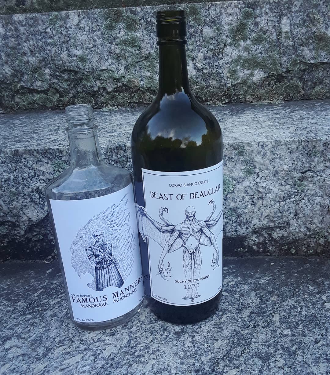 I made liquor labels "from" Corvo Bianco. Beast of Beauclair (red wine