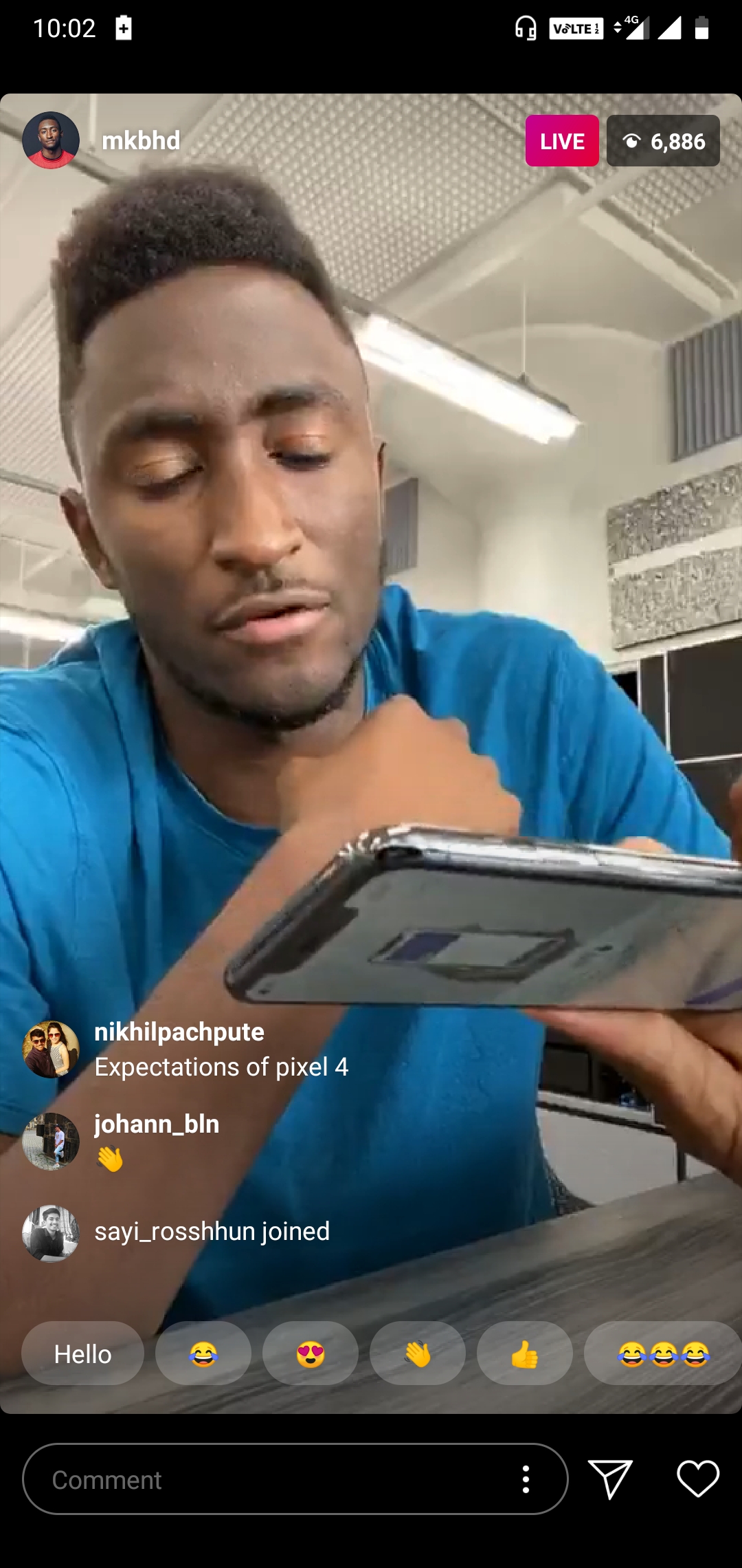MKBHD is live on Instagram r/mkbhd