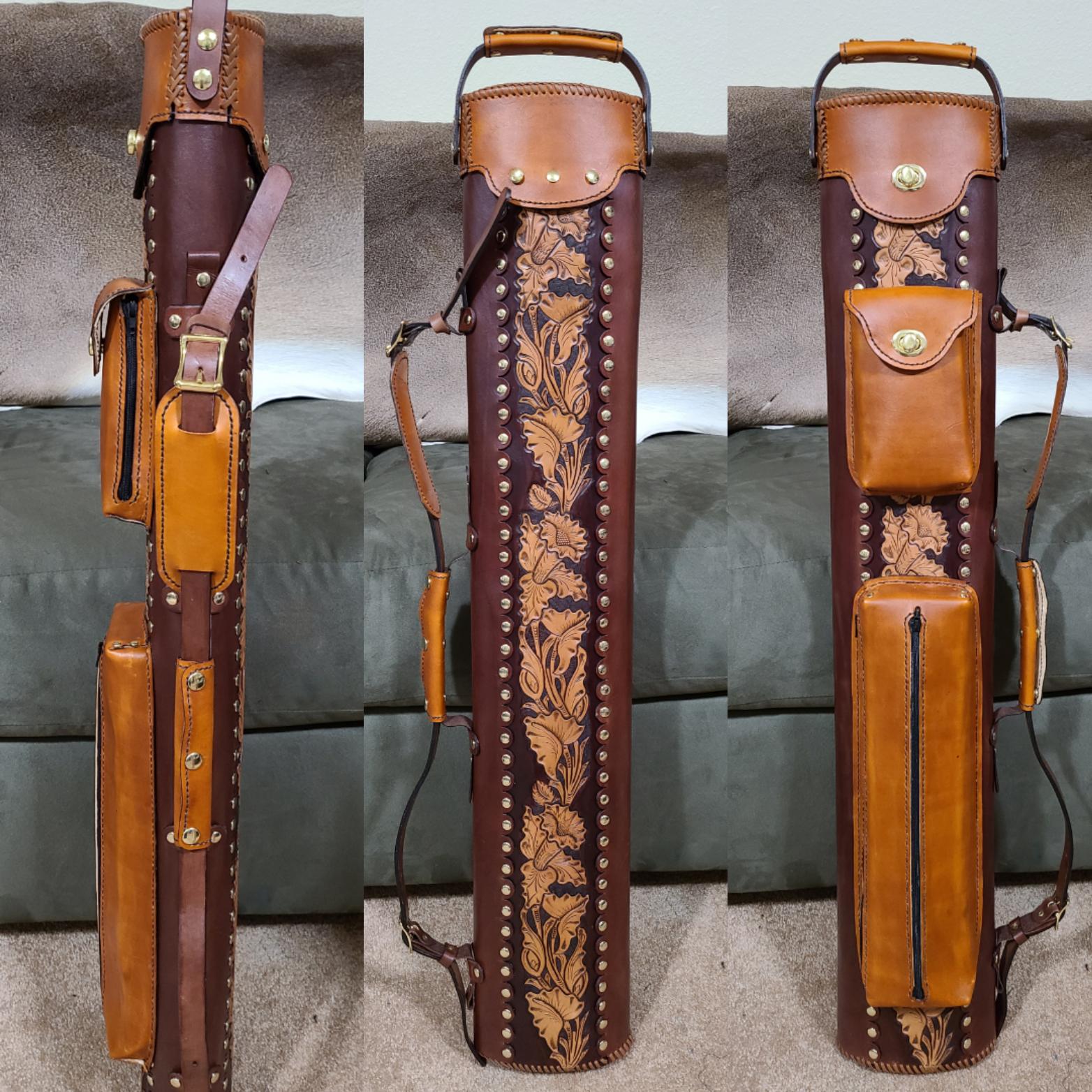 Pool cue case I made : r/Leathercraft