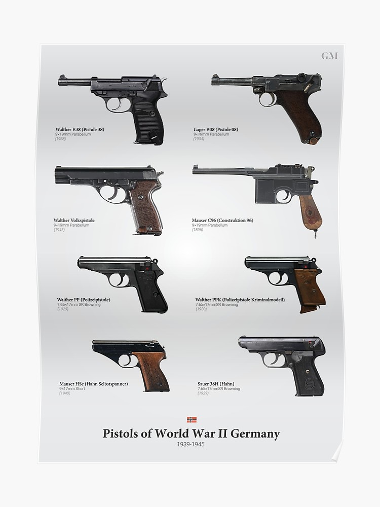 Pistols of WWII Germany [750x1000] r/MilitaryPorn