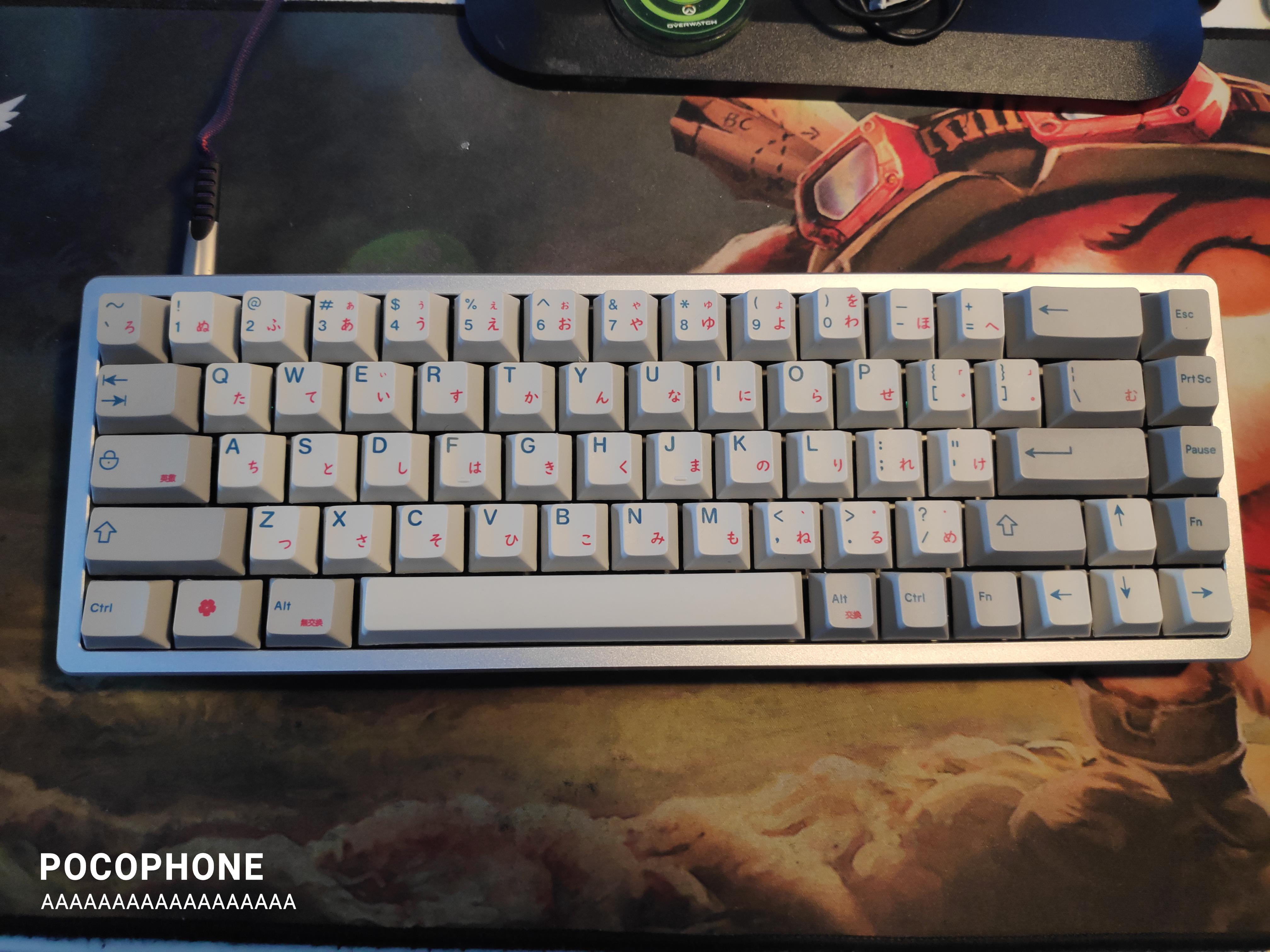 My very first Mechanical Keyboard build! (XD68, Durock silent linears) ignore the cable, it's