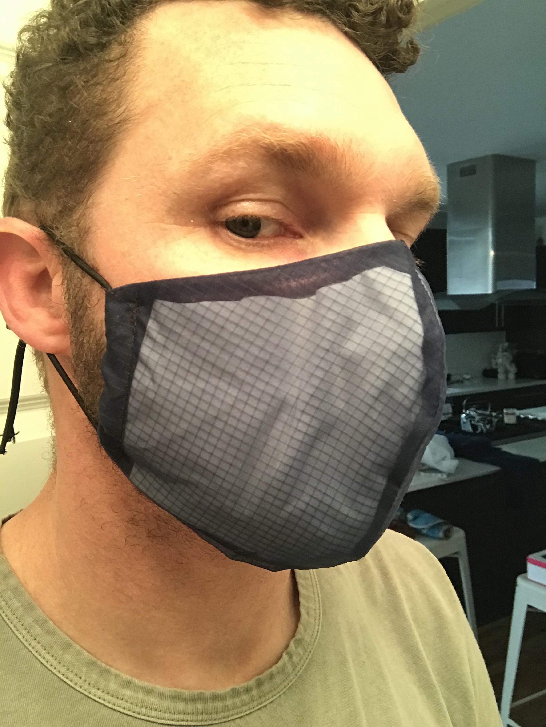 MYOG face mask made with a replaceable vacuum bag inner and mesh outer