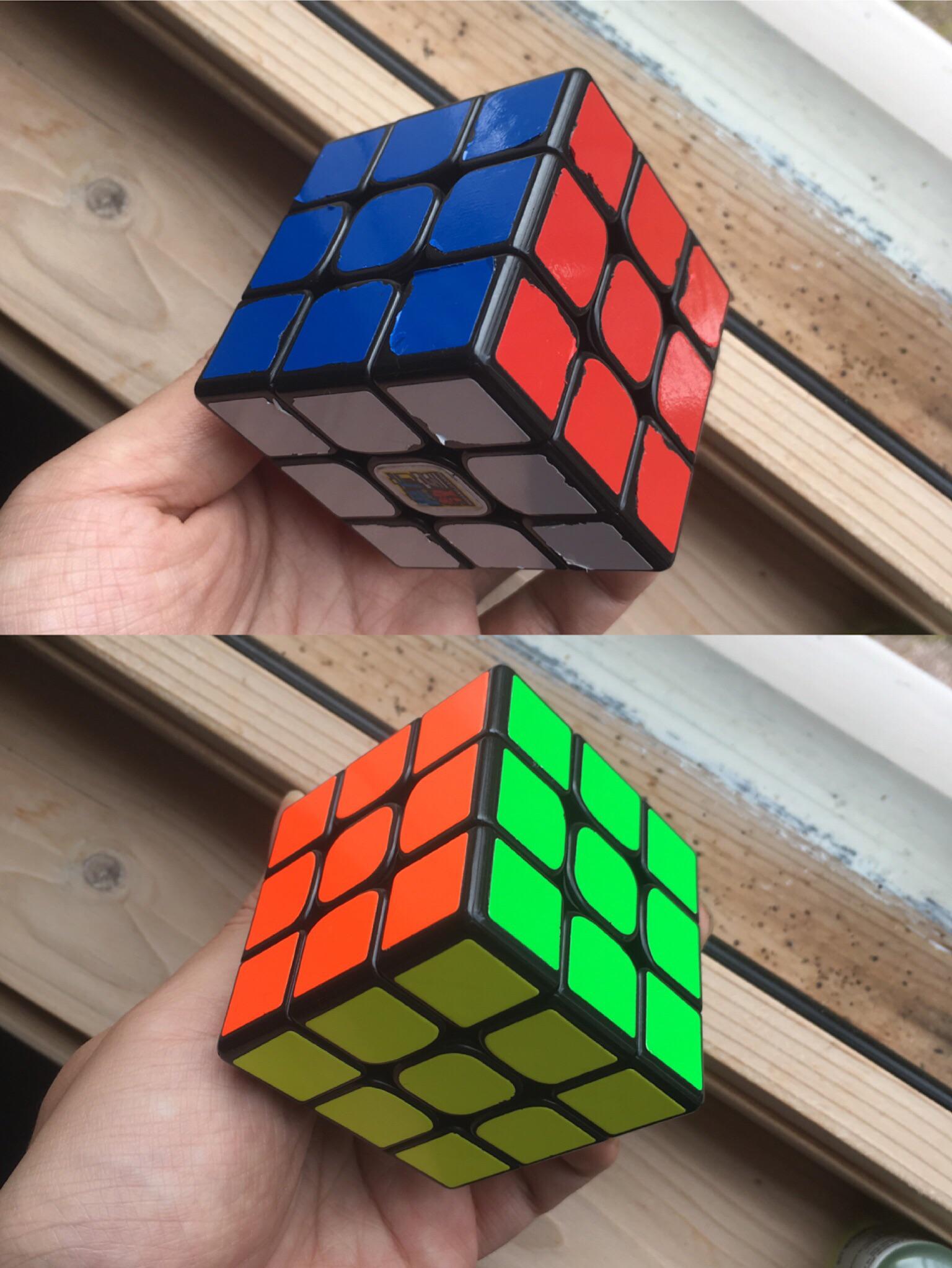 I solve color neutral but on this cube the wear on different sides are