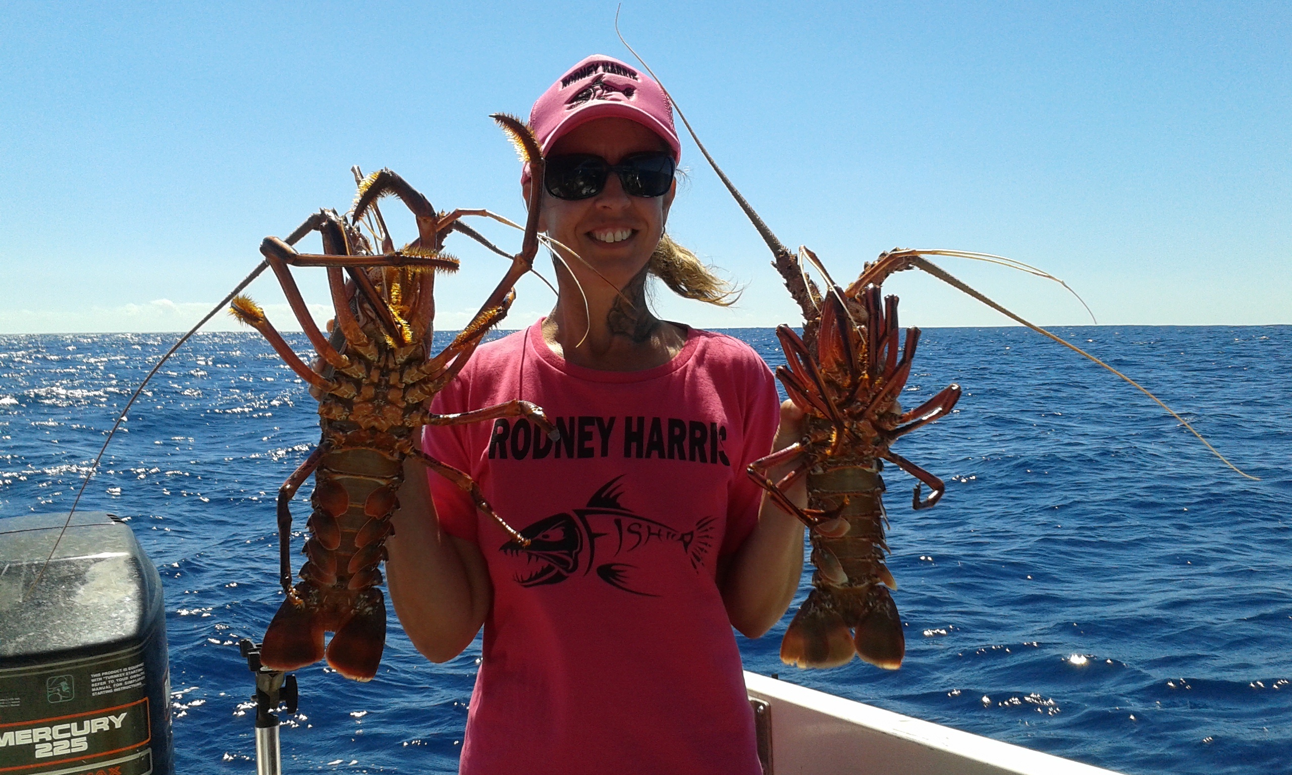 Catching Western Rock Lobster off the coast of Perth Western Australia