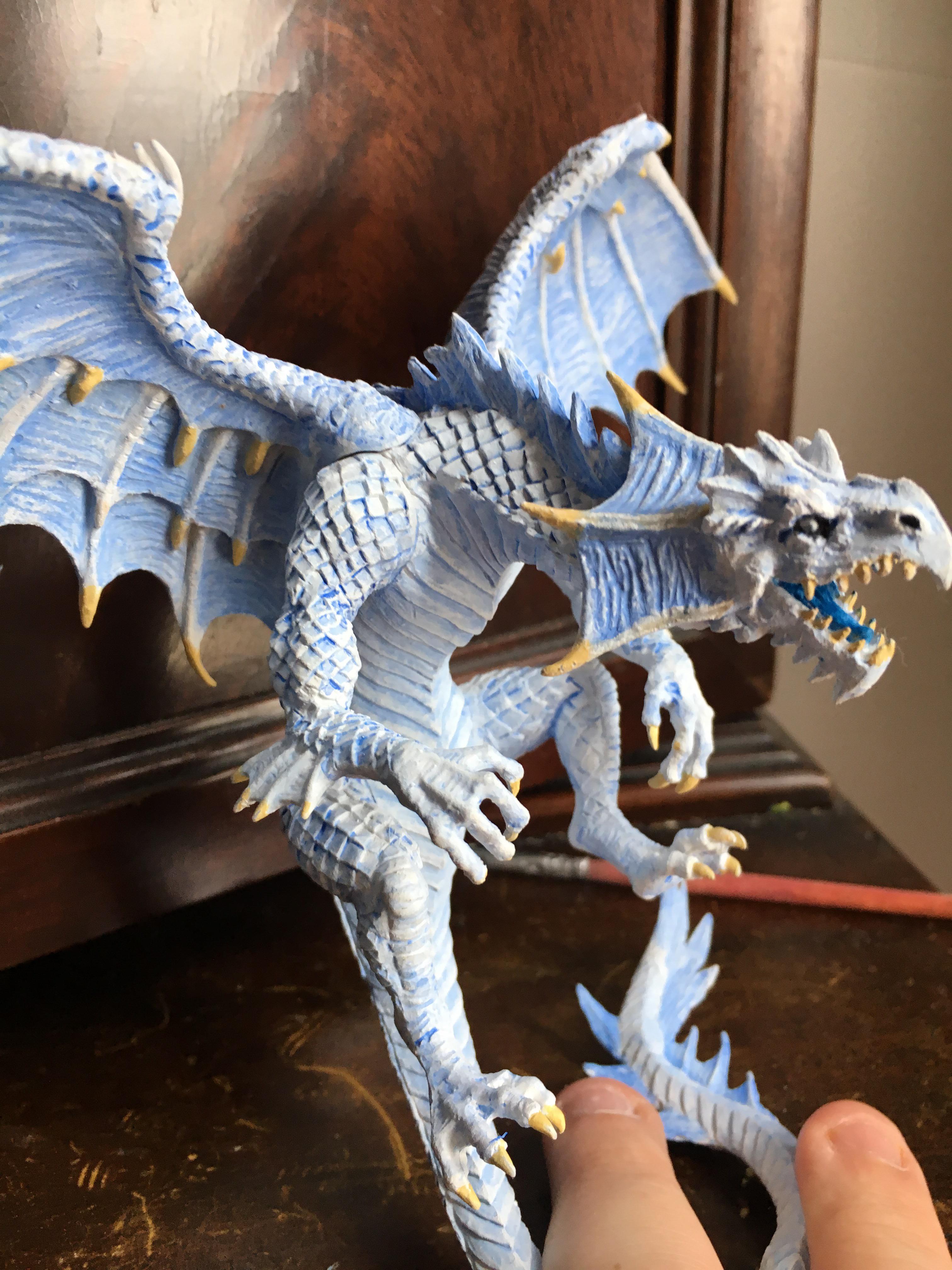 Gargantuan white dragon. Four paints. One day. r/minipainting