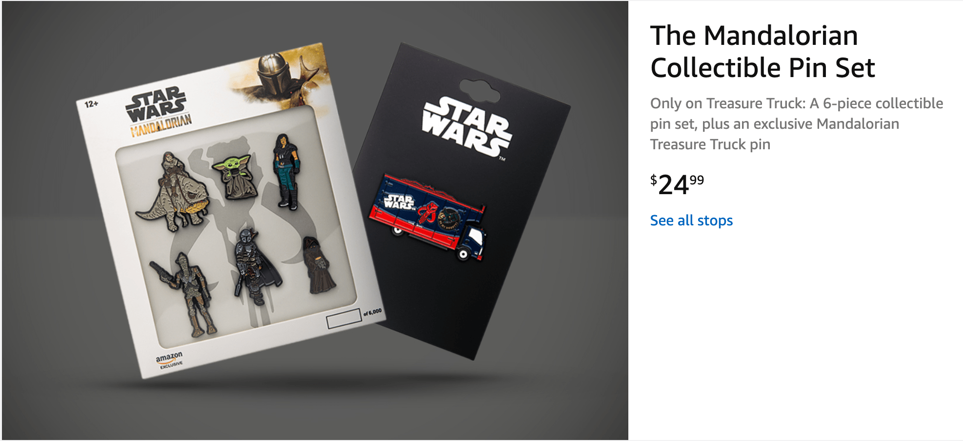 Amazon Treasure Truck has an exclusive pins set for The Mandalorian