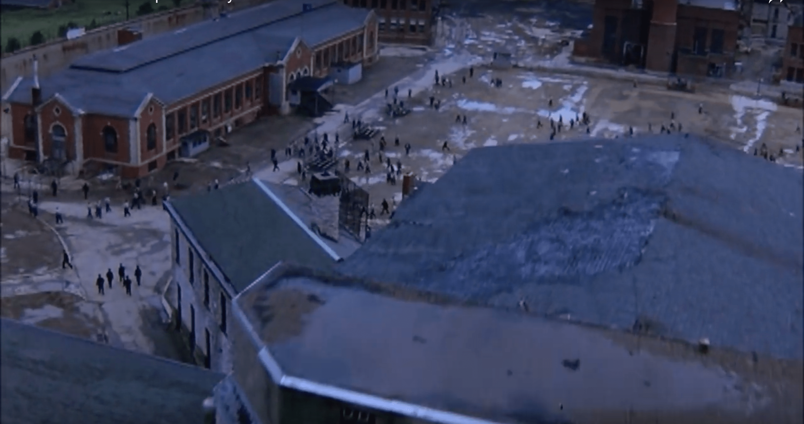 In one of the first shots of the prison in The Shawshank Redemption