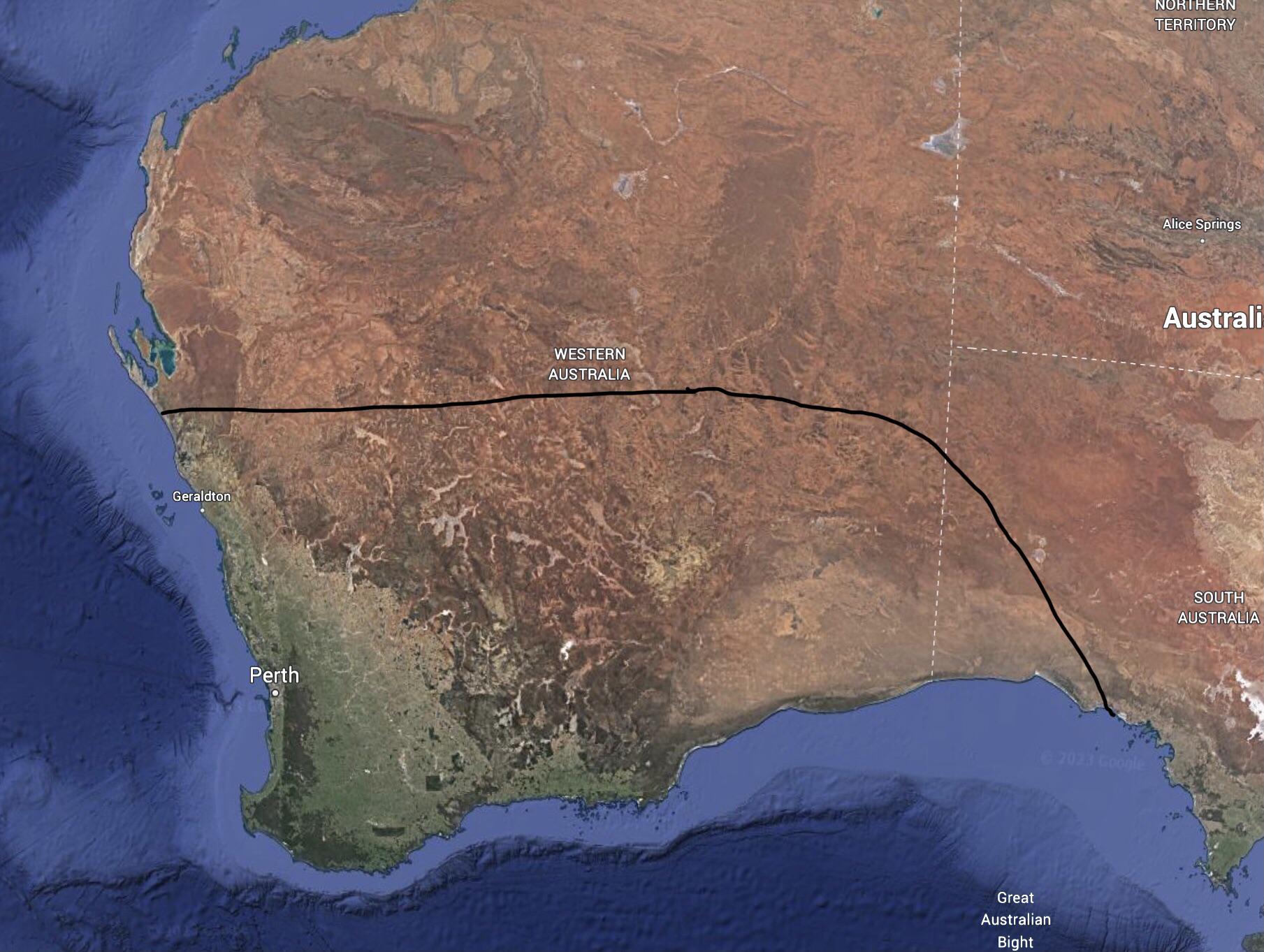 What if everything below the black line in Western Australia were