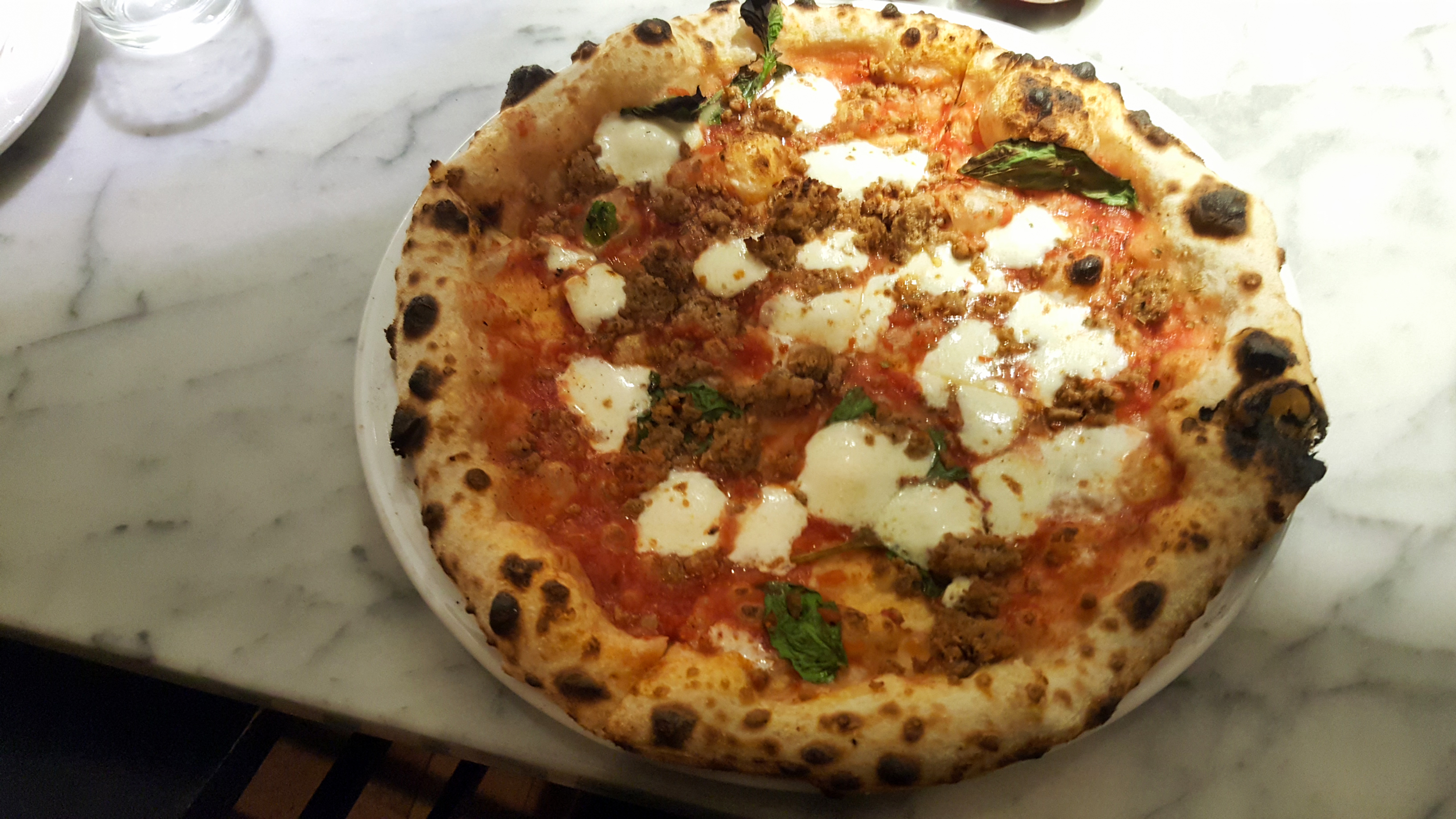 Margherita with hot Italian sausage from Pizzeria Verità in Burlington, VT incredible! r/Pizza