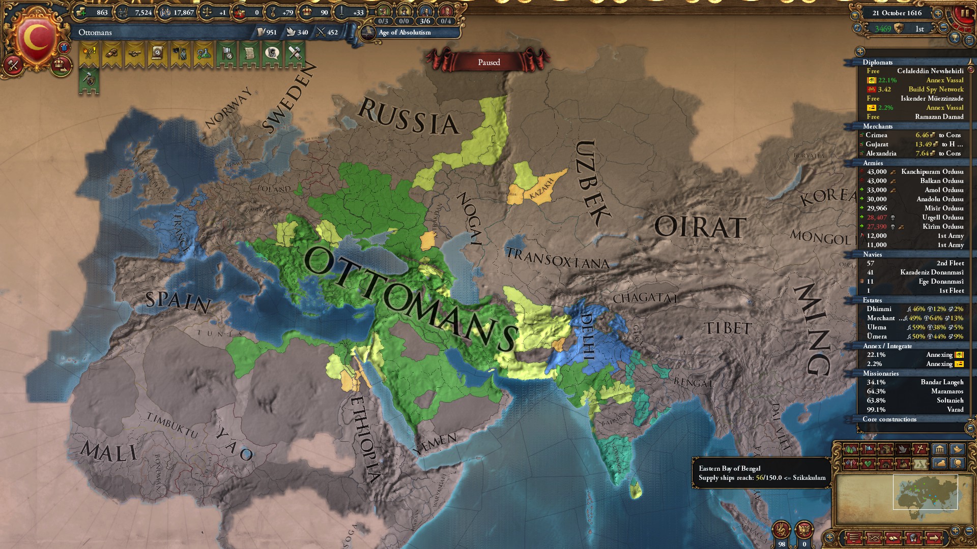 Can i WC? 1620 Ottomans, first world conquest attempt. r/eu4