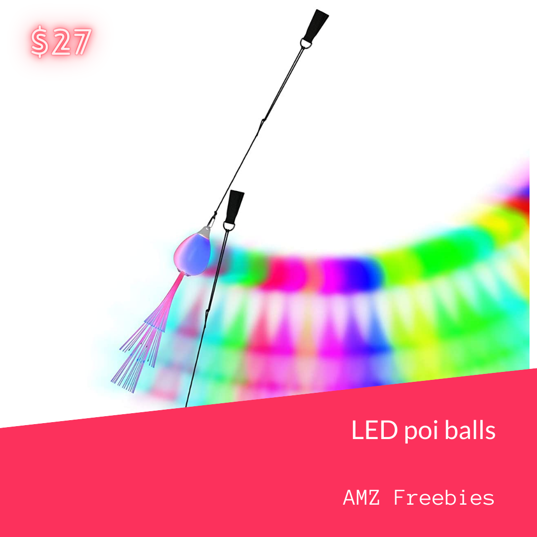 LED POI Balls Fiber Optic Lights USB Rechargeable 27. FREE for USA