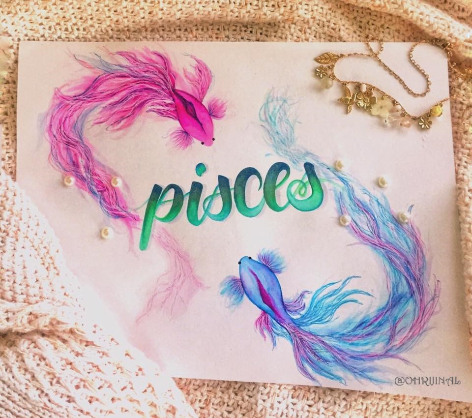 Watercolor Zodiac Pisces r/Watercolor