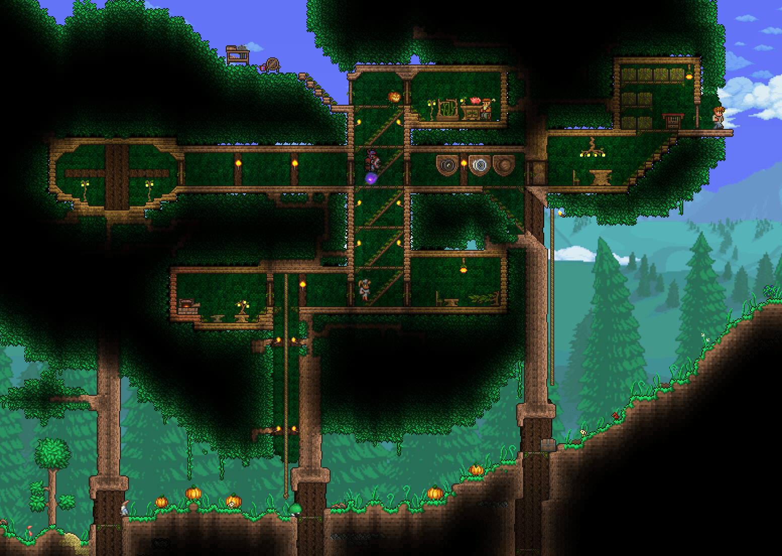 Made a treehouse on my first Expert mode world! World didn't come with