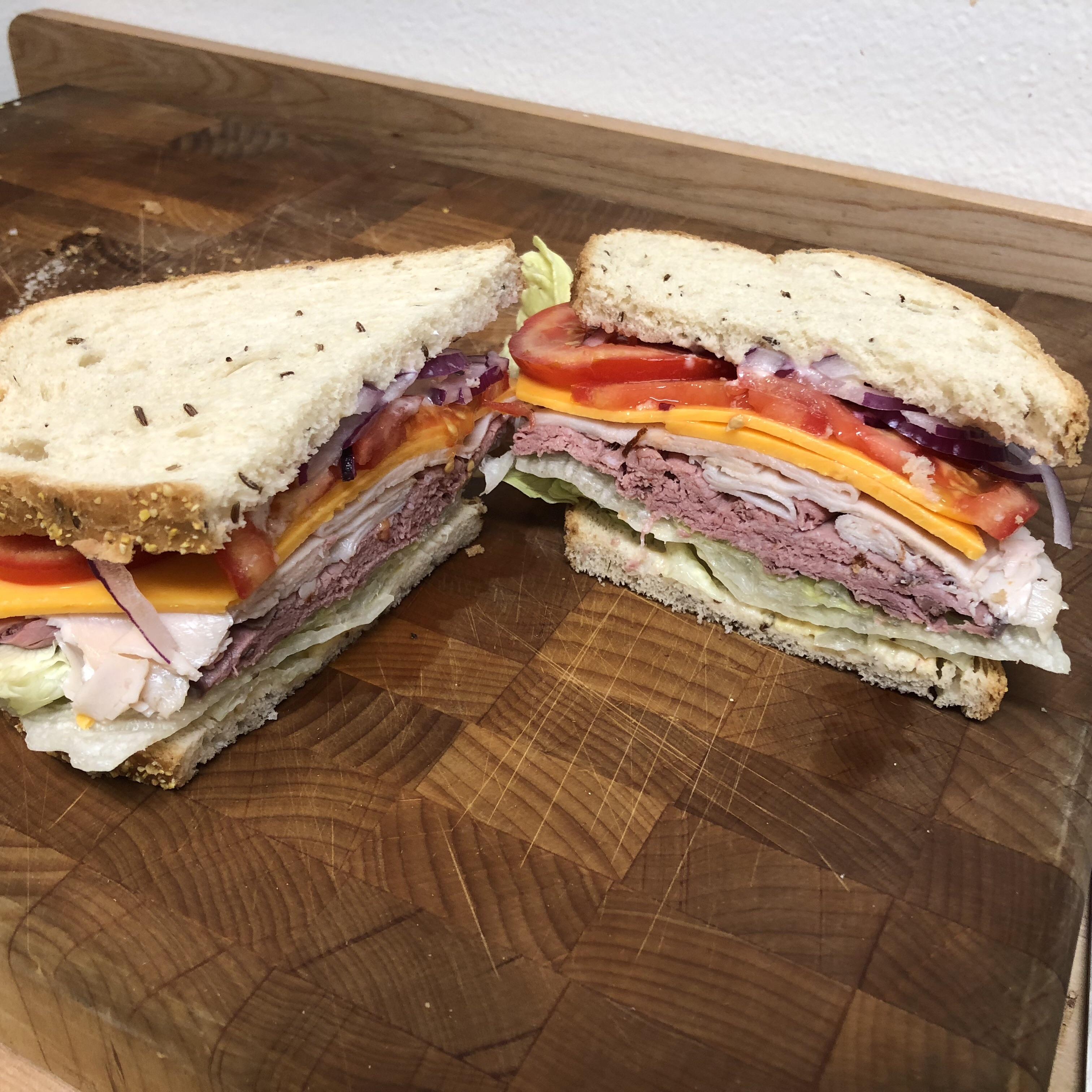 Roast beef, Turkey and Cheddar on Rye r/eatsandwiches