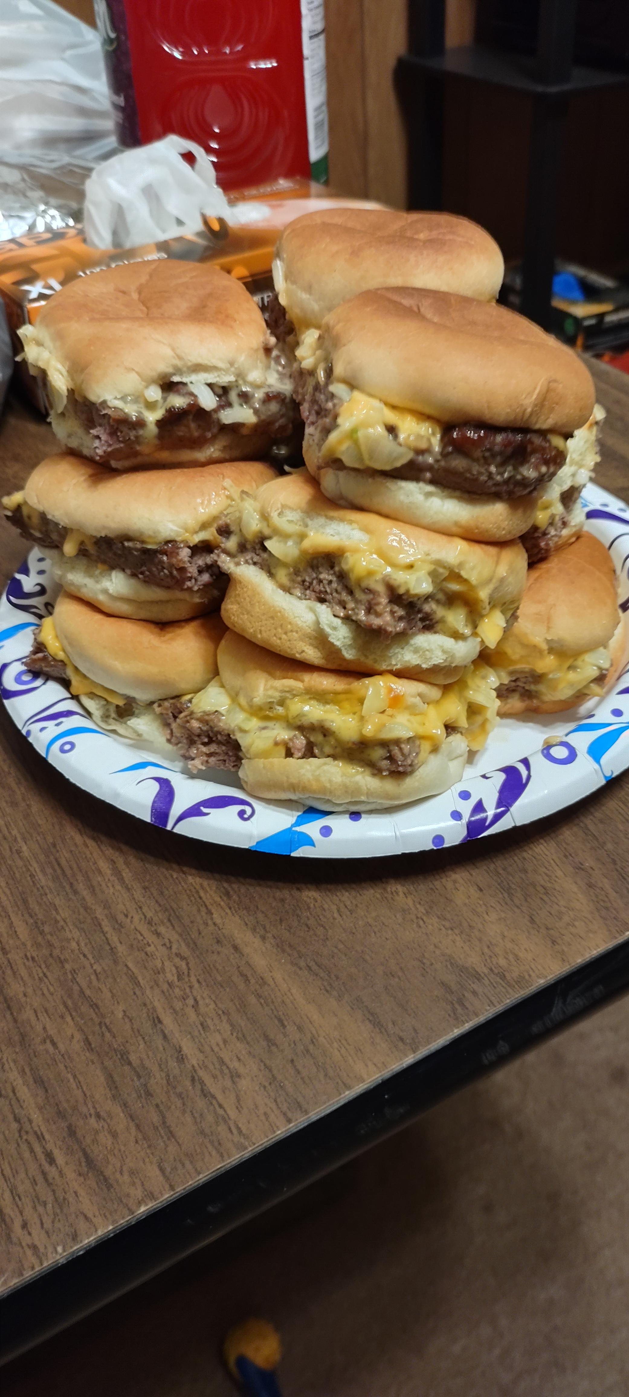 [Homemade] white castle sliders. r/food