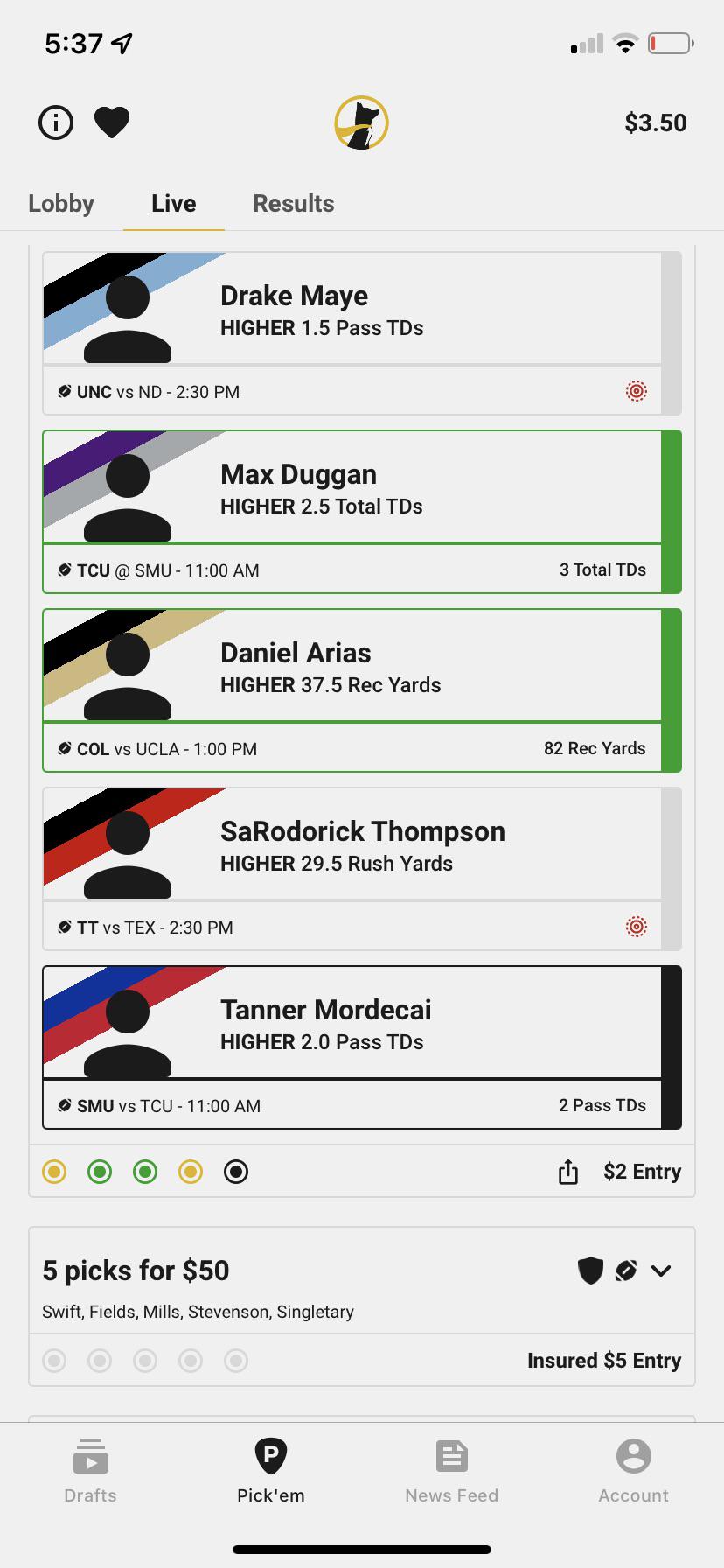 What does the black line mean r/underdogfantasy