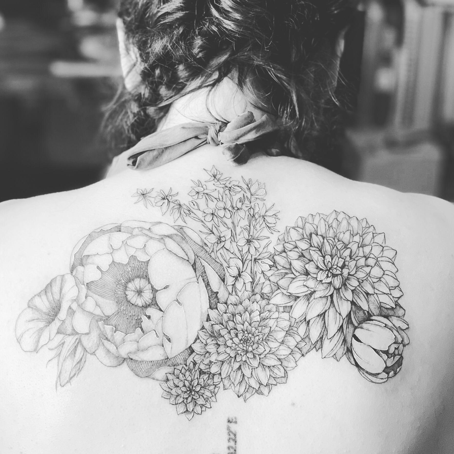 Session 1 of a Botanicaltoscifi piece by Heather at Minneapolis Tattoo in Minneapolis, MN