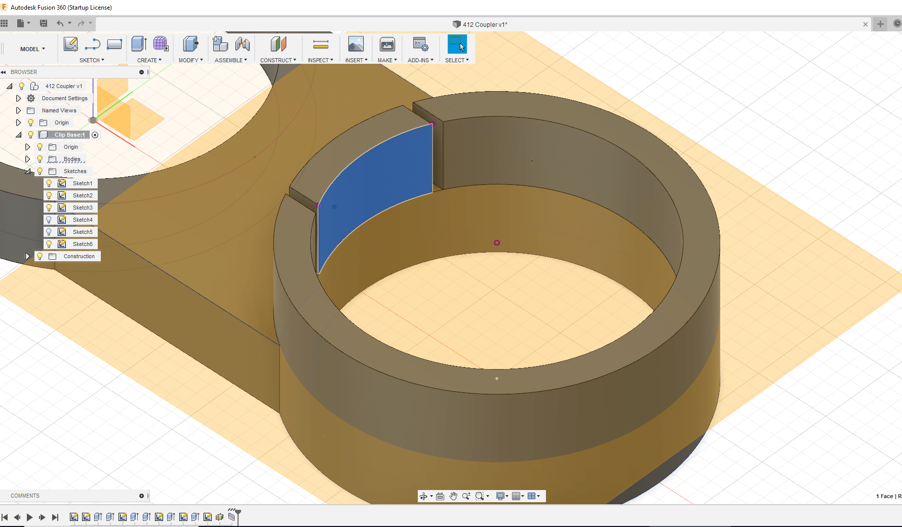 I can't rotate/draft this highlighted face. It applies those actions to