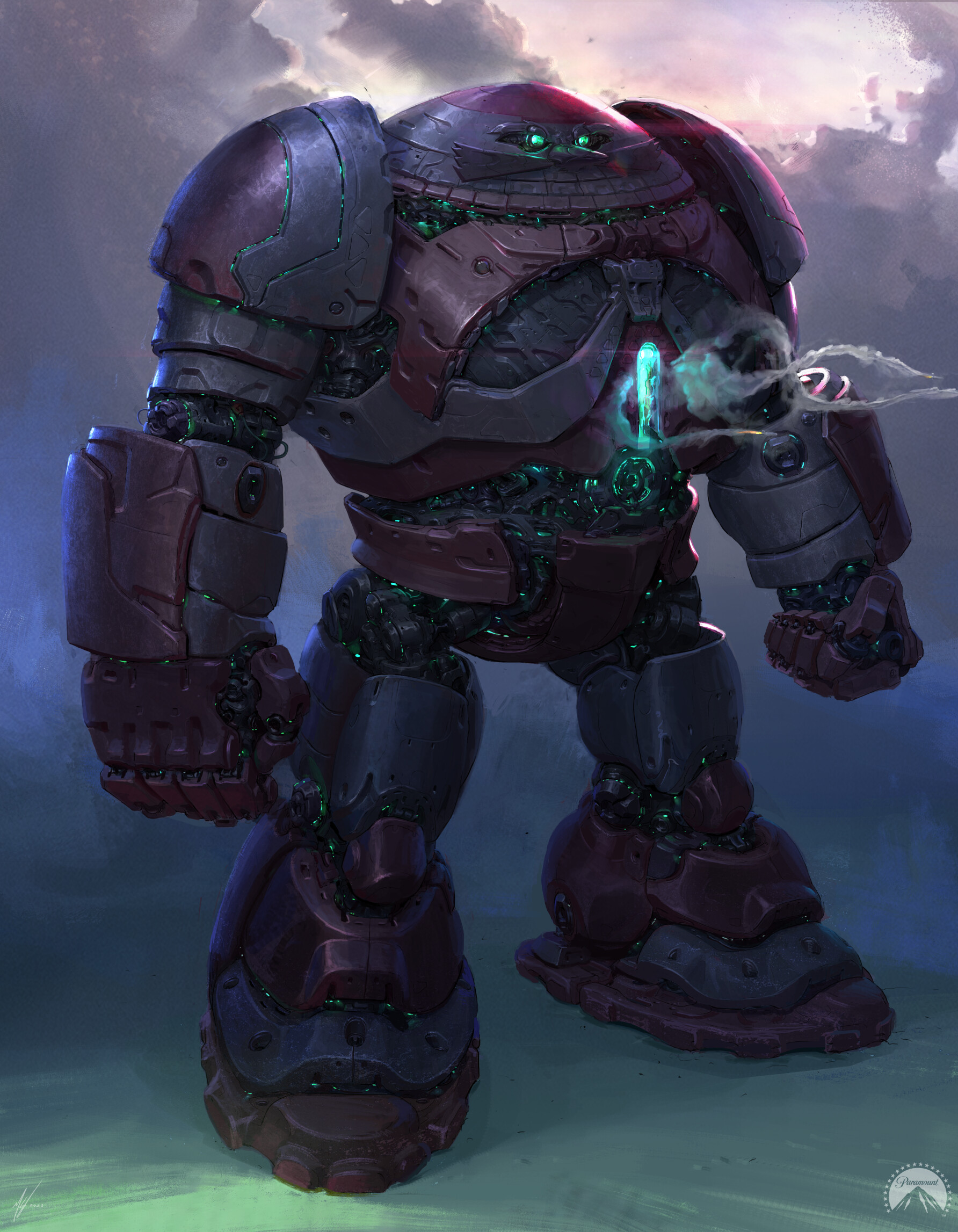 full body concept art of the death egg robot by micheal kus on