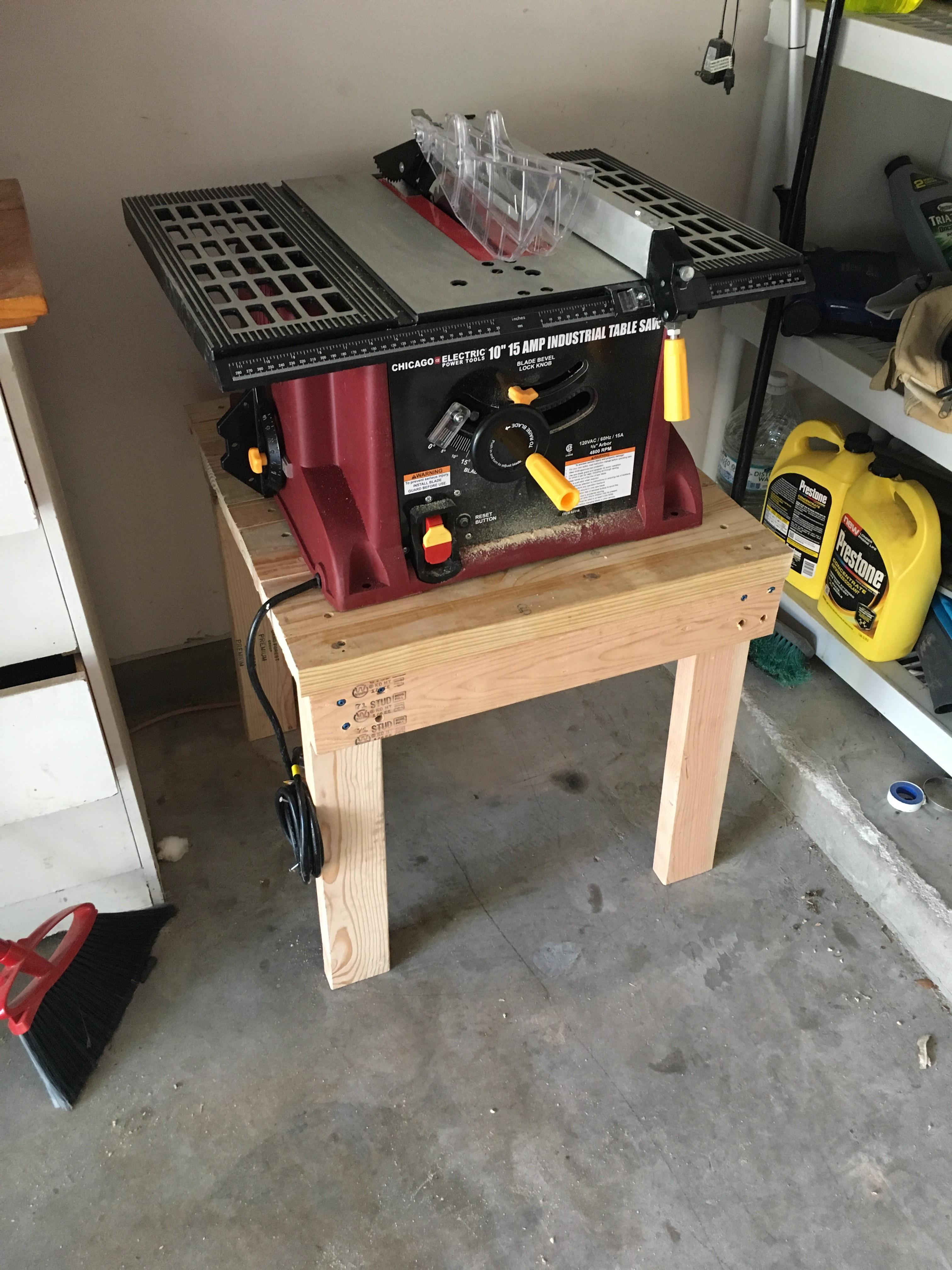 Well it’s not the prettiest thing, but my first table saw now has a