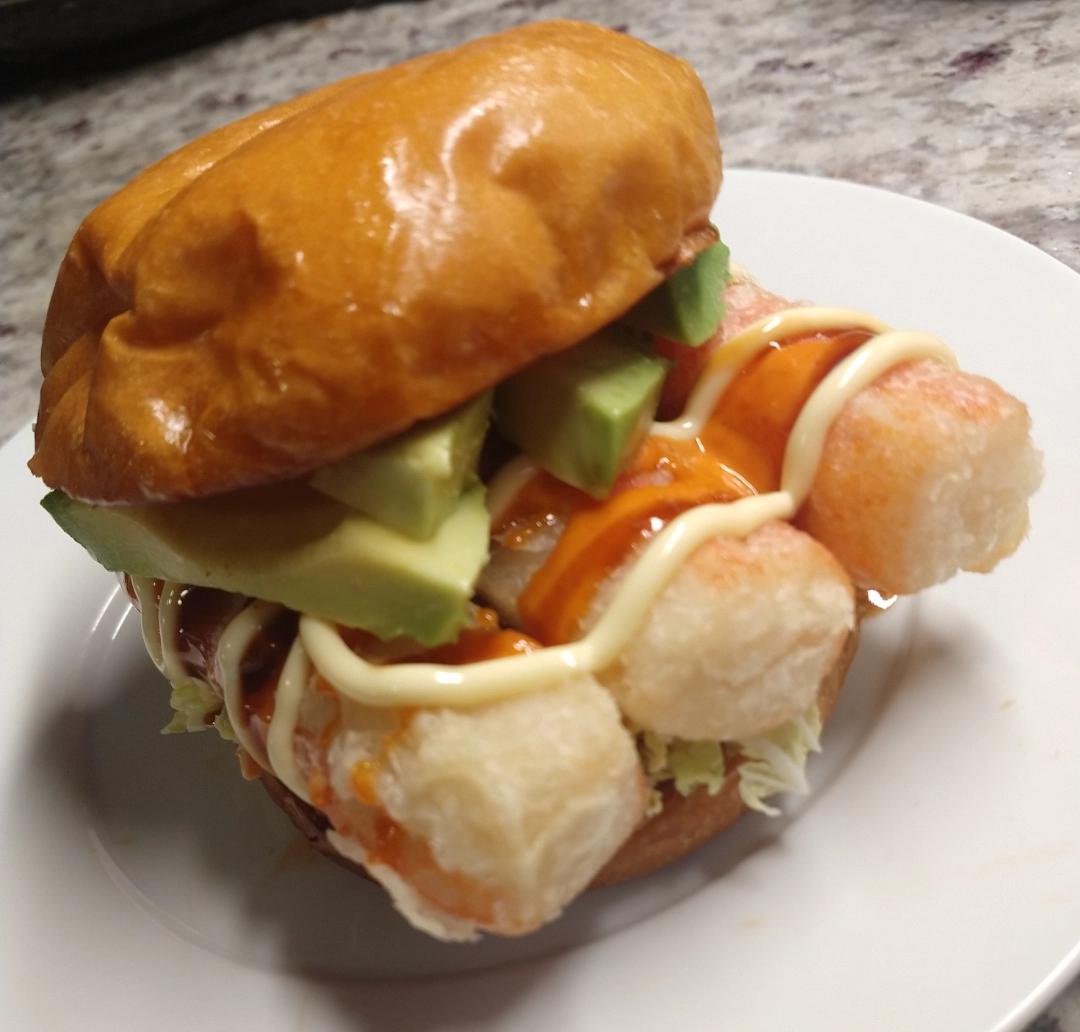 [homemade] Tempura Surimi Sandwich food