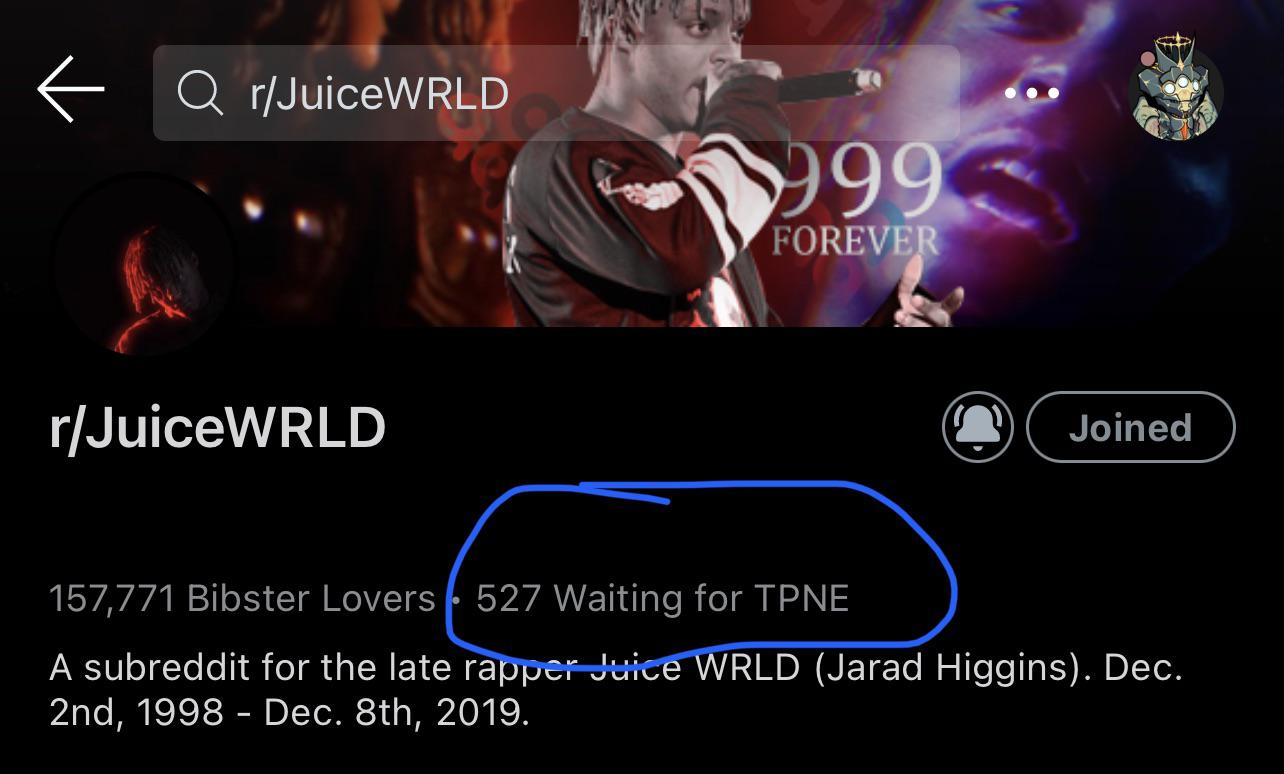 may wanna change this since it looks like no TPNE this year r/JuiceWRLD