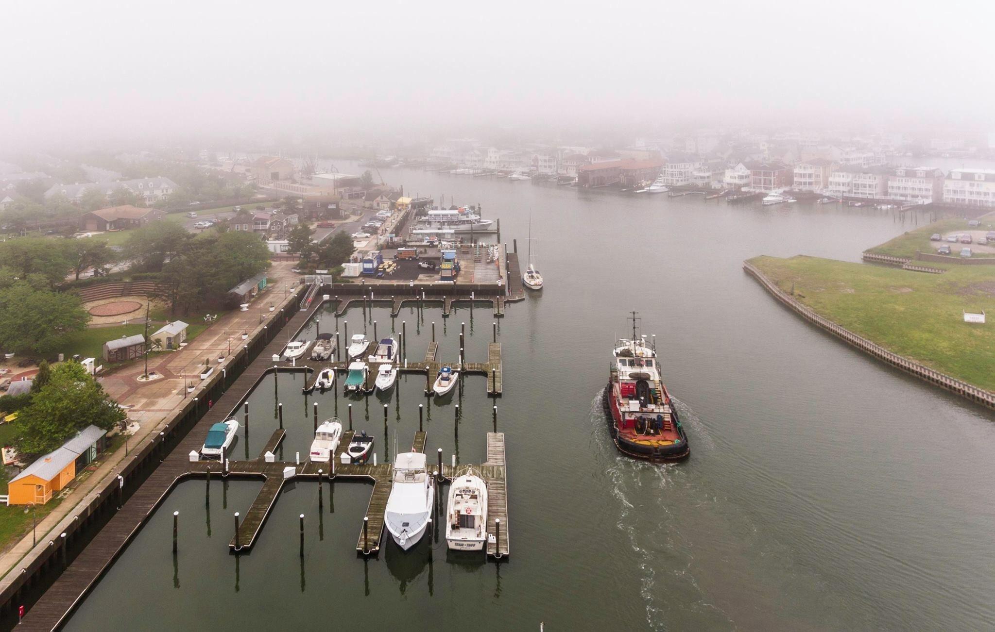 A foggy morning over the Historic Gardner's Basin in Atlantic City. r