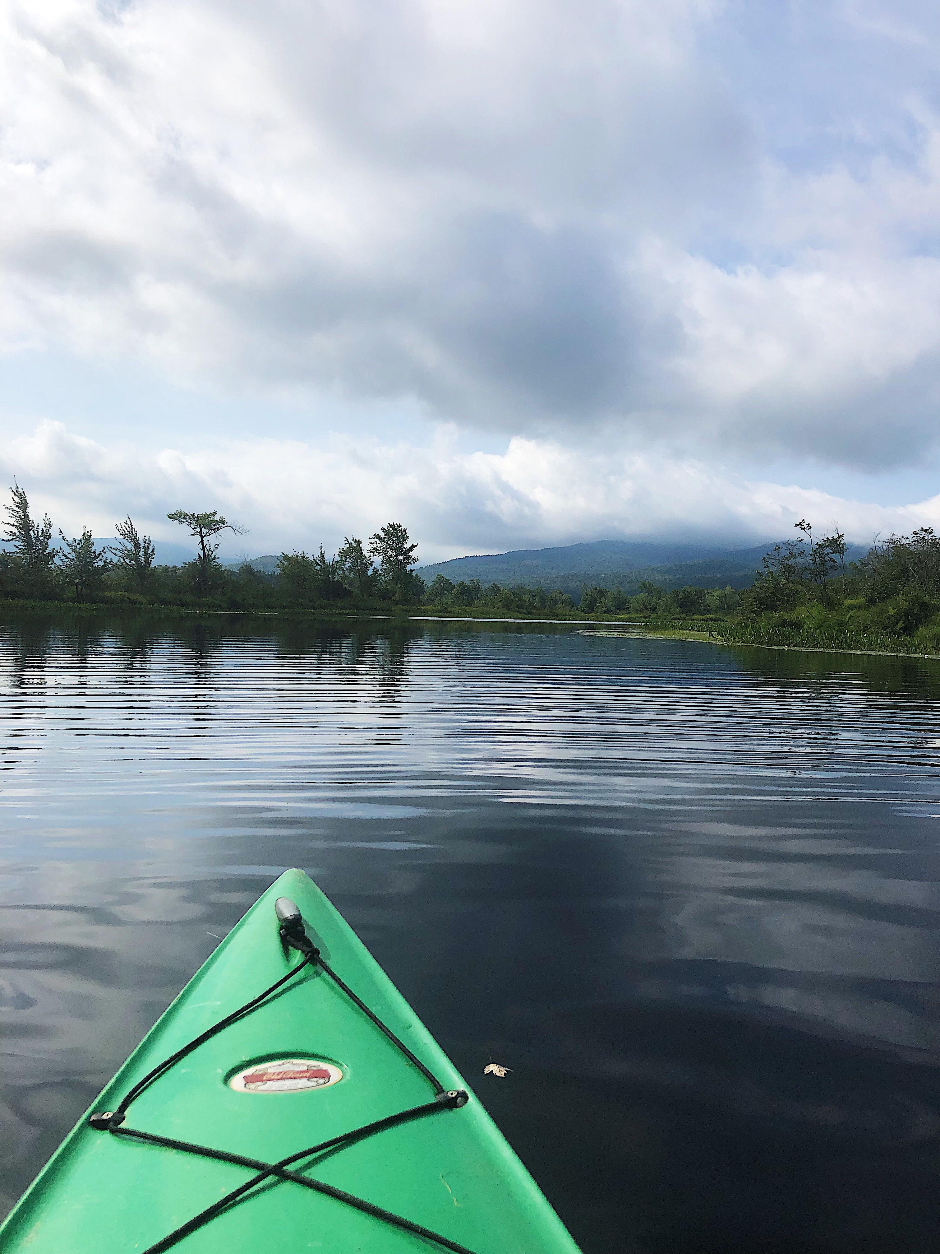 Kayaking with a beautiful view of the Adirondacks Raquette River, NY