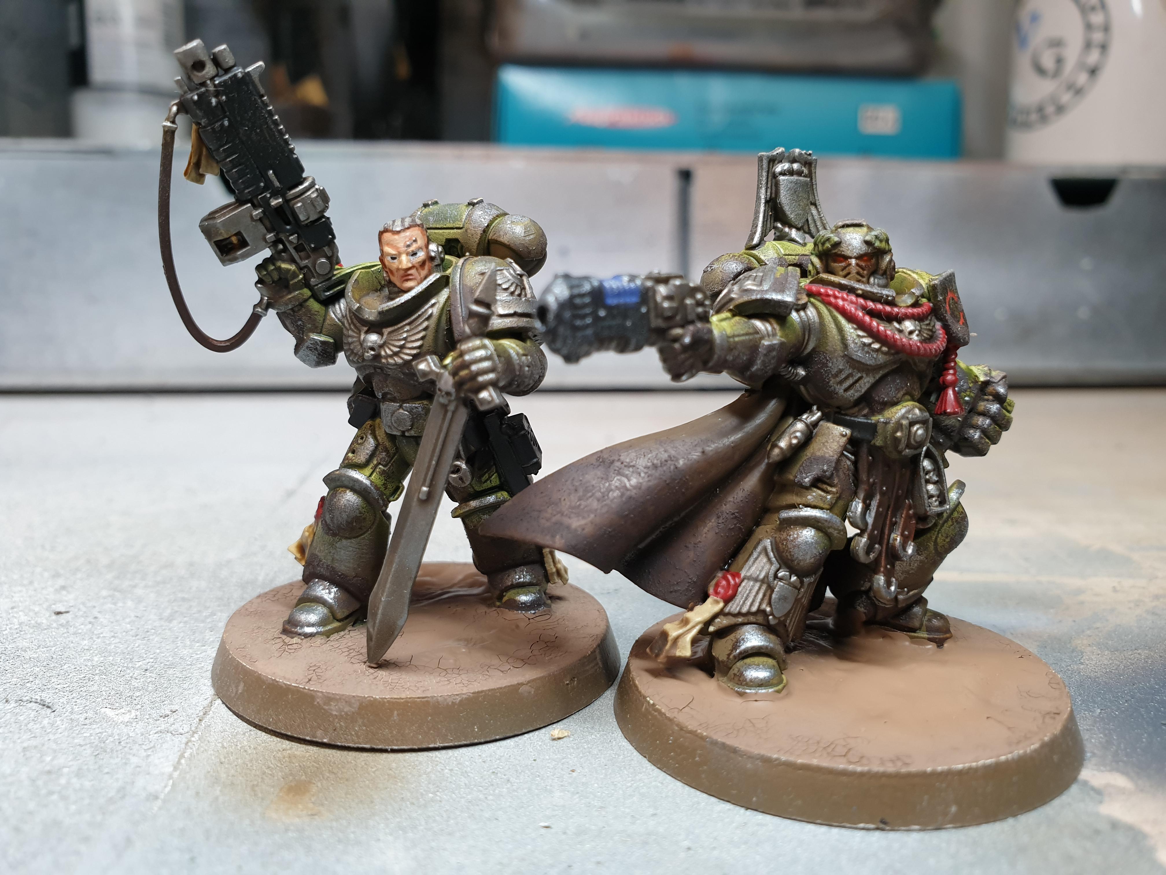 Almost finished the first two characters of my Dark Angels successor chapter. r/Warhammer40k