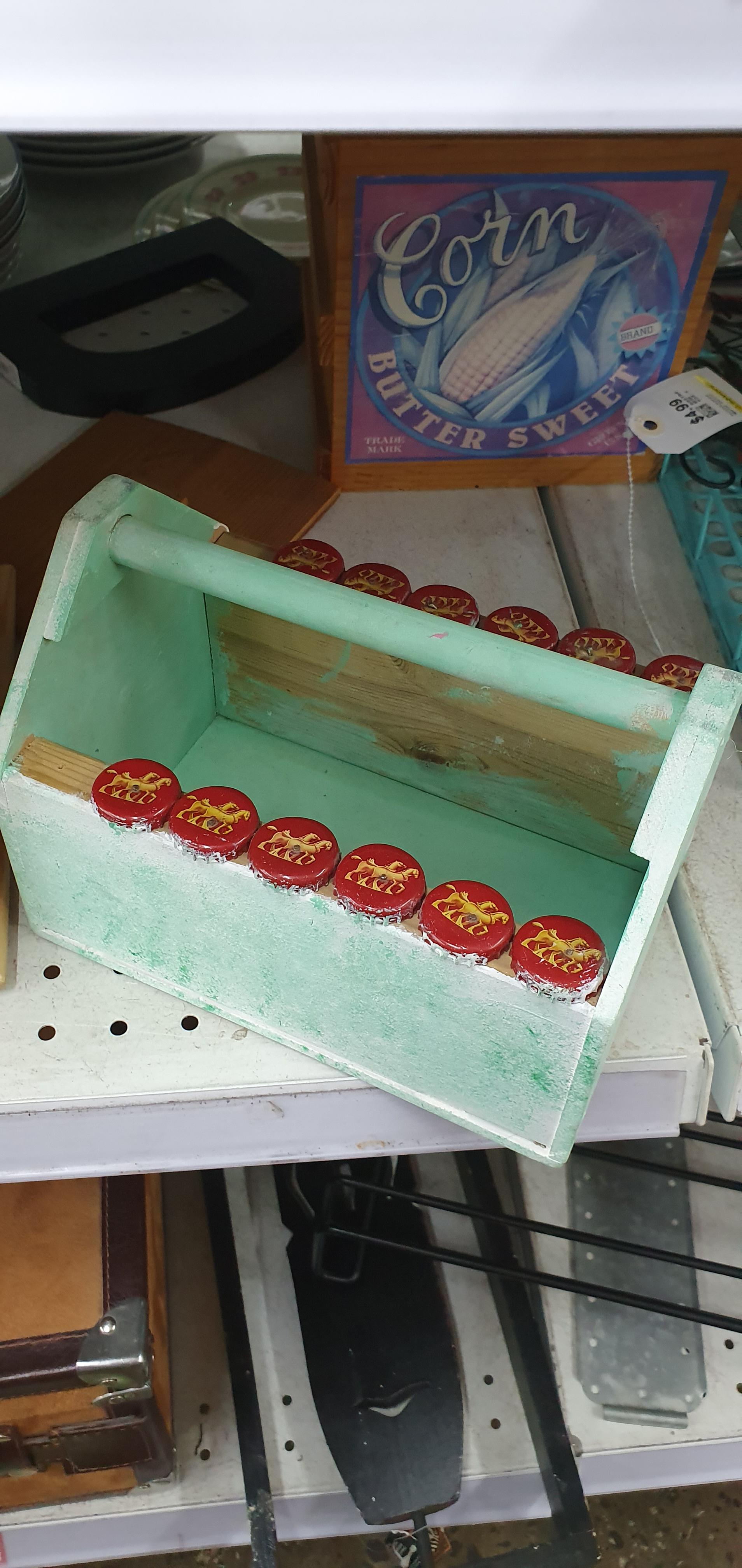 This beer bottle cap edged box I found in an Oppertunity shop
