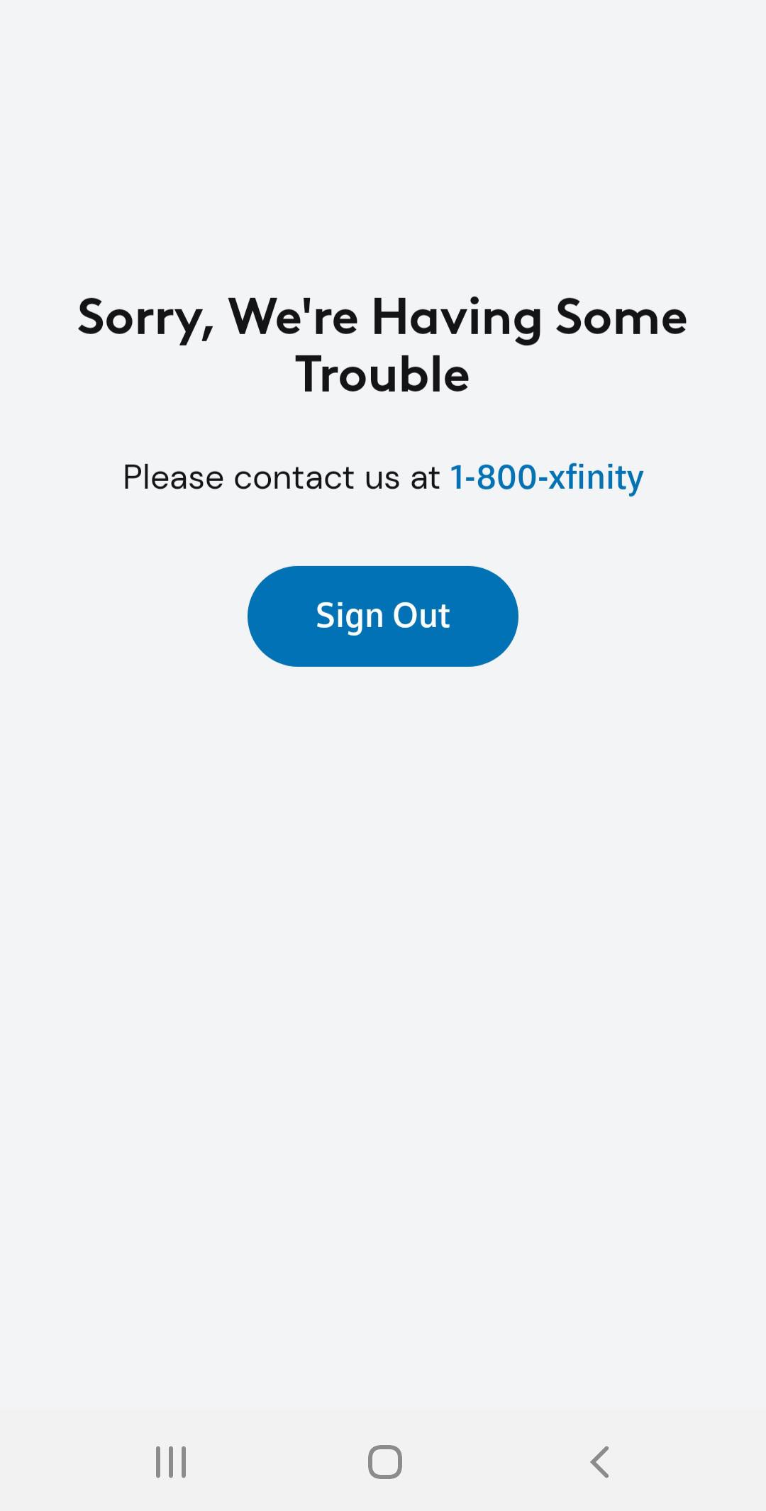 Xfinity app down?