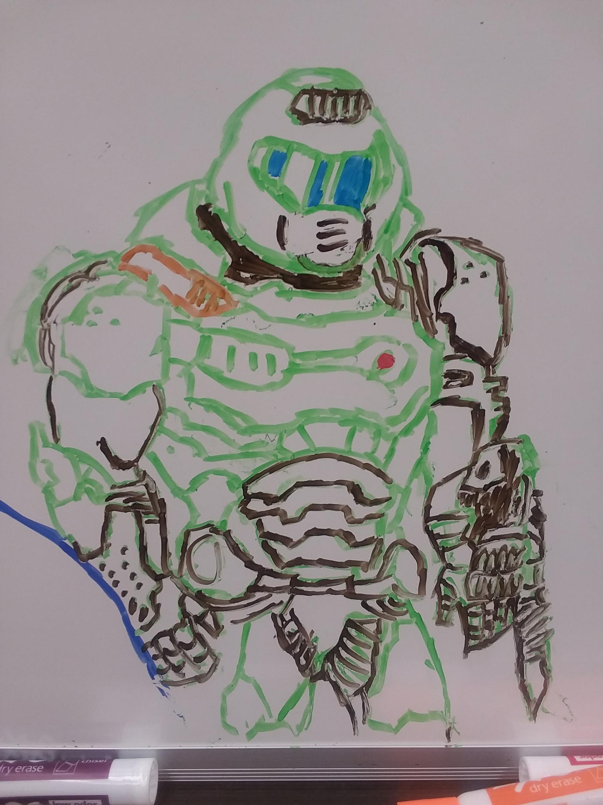 There's a whiteboard at my library for drawing your favorite video game character. So, I drew