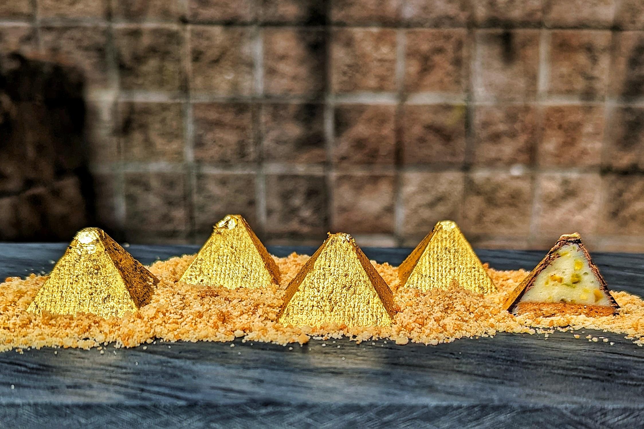 Week 49 Egypt Pyramid Chocolates (with "Basbousa" Filling) r