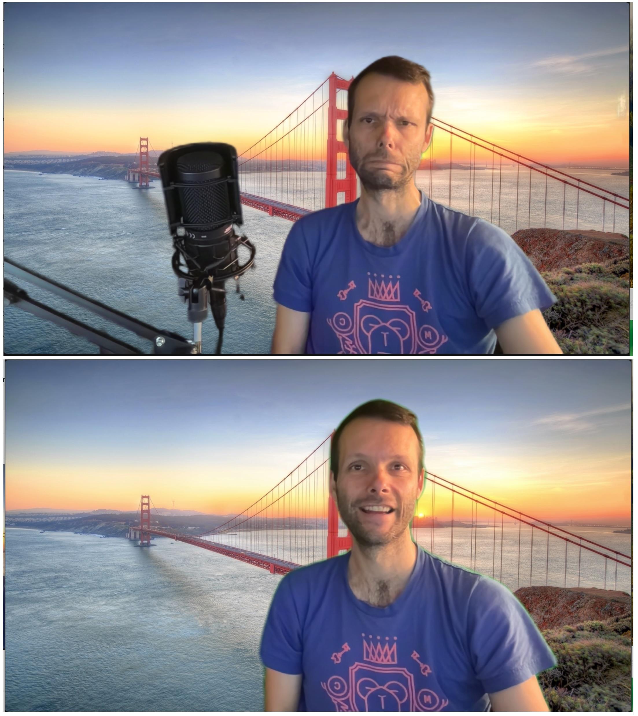How to remove my microphone when using a greenscreen? You can see in