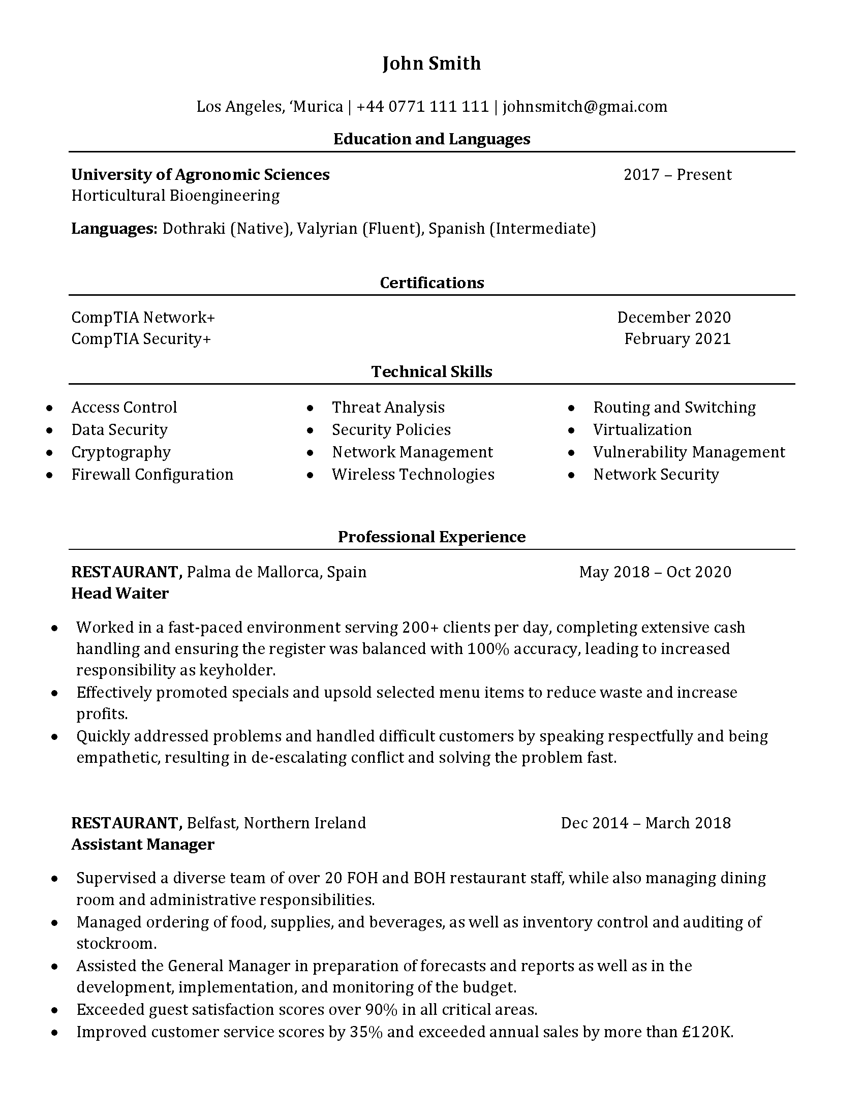 Applying for an entry level job in cybersecurity in Europe. First job