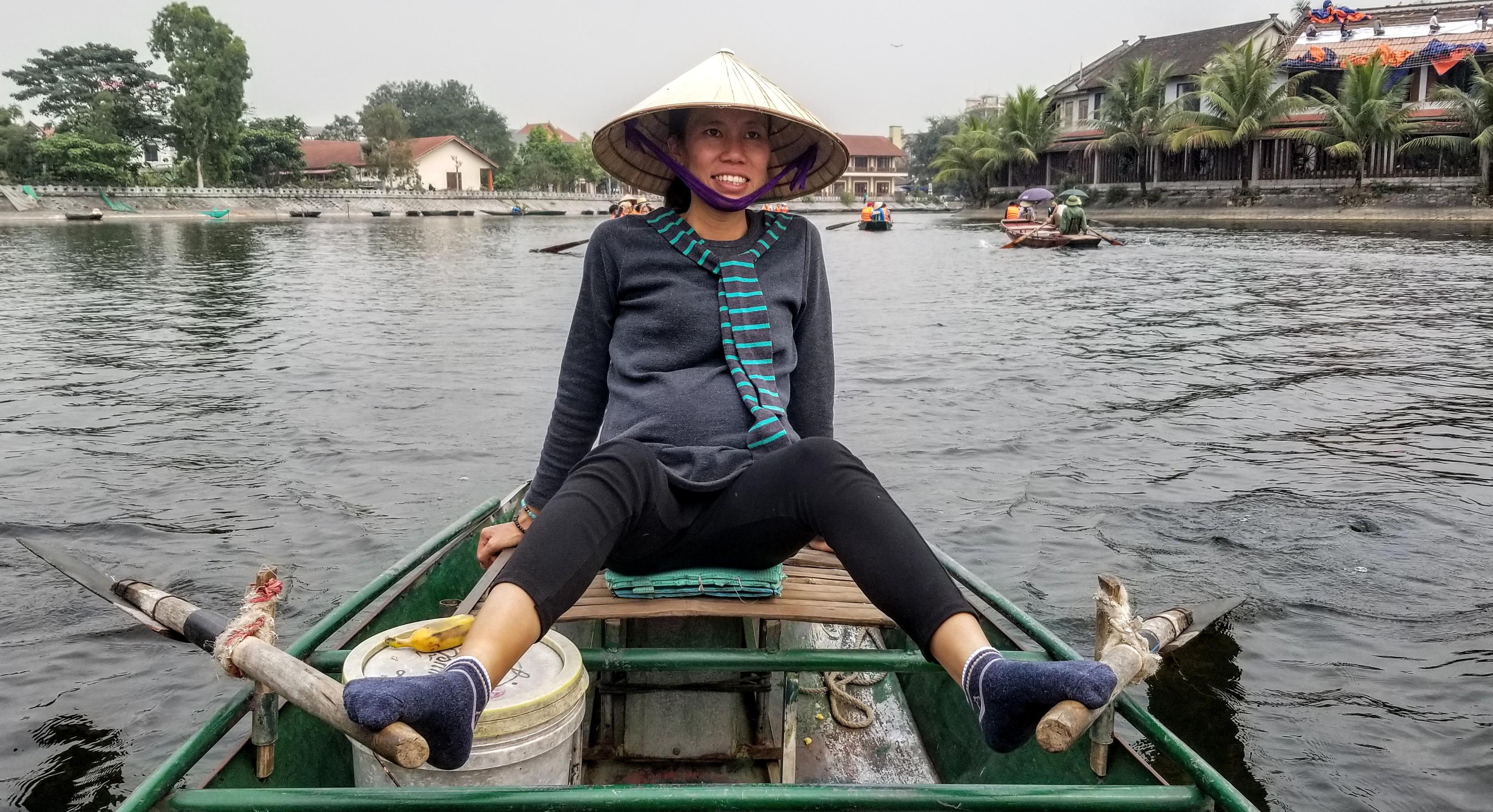 TamCoc boat ride. My 7 month pregnant leg rower guide 😂 VietNam