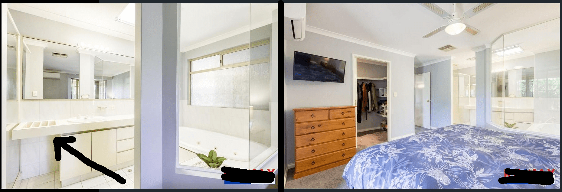 OK, I'm not even going to touch the see through bathroom wall, but can