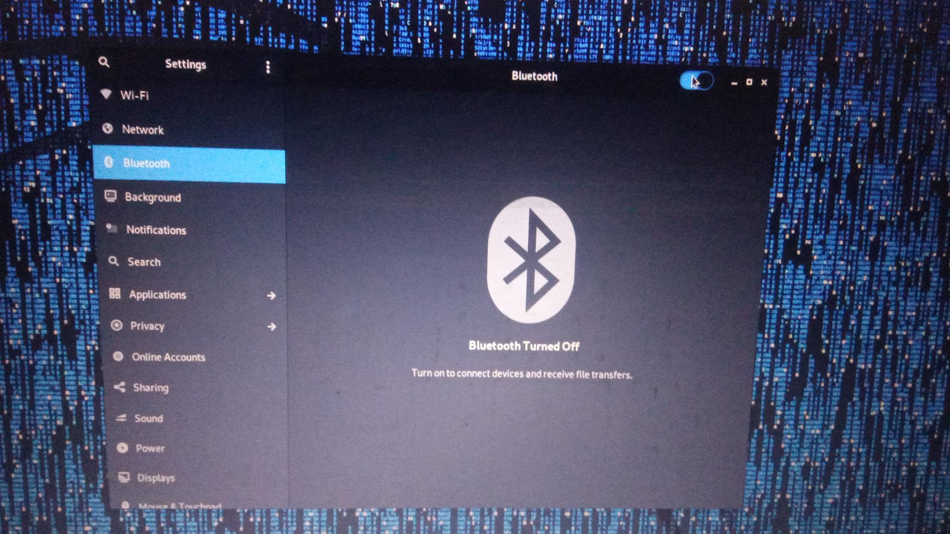 Bluetooth not turning on at any cost, tried some tutorials too, ain't
