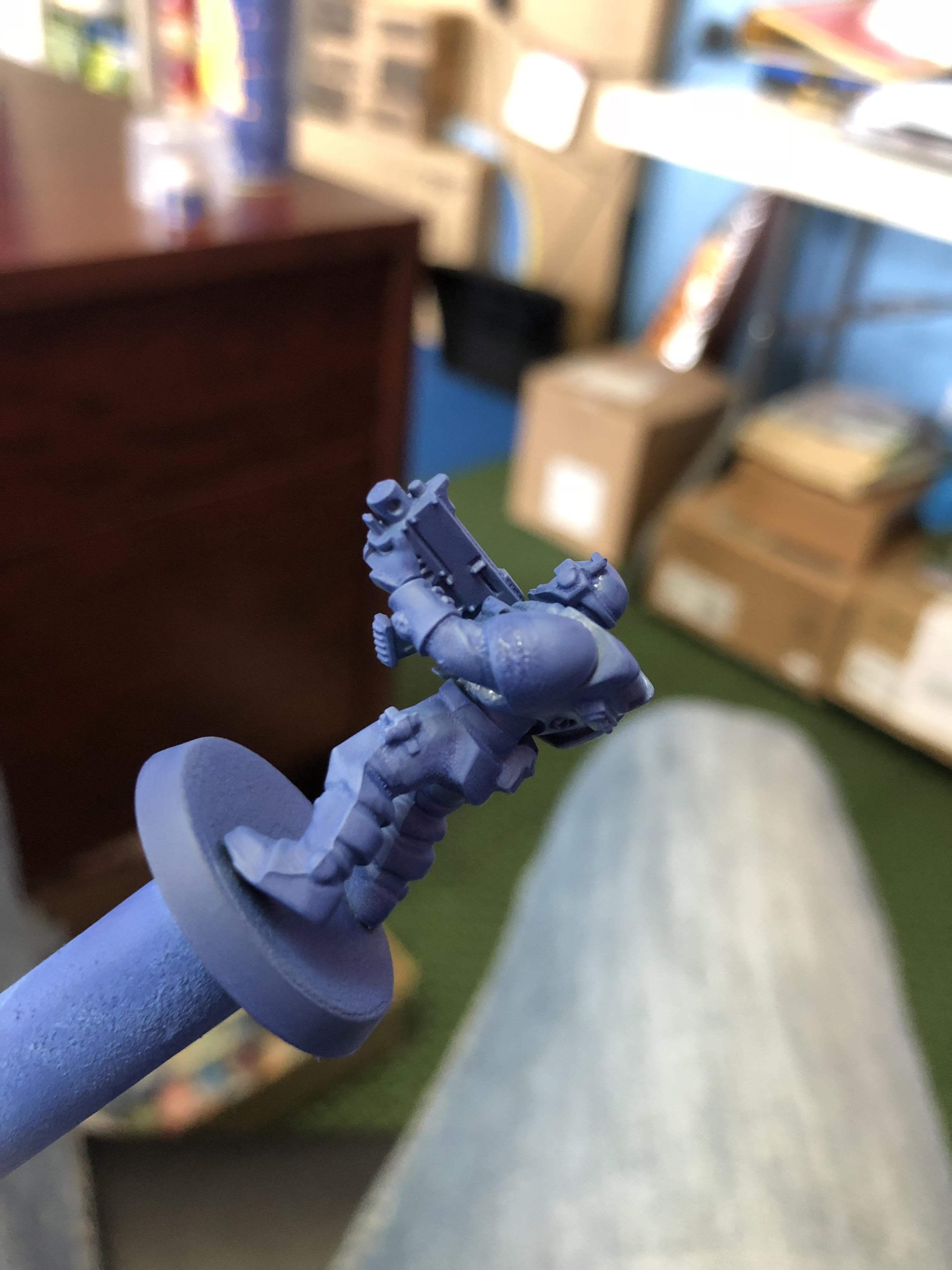 Why is this happening?? Look close at his pauldron. Citadel spray paint