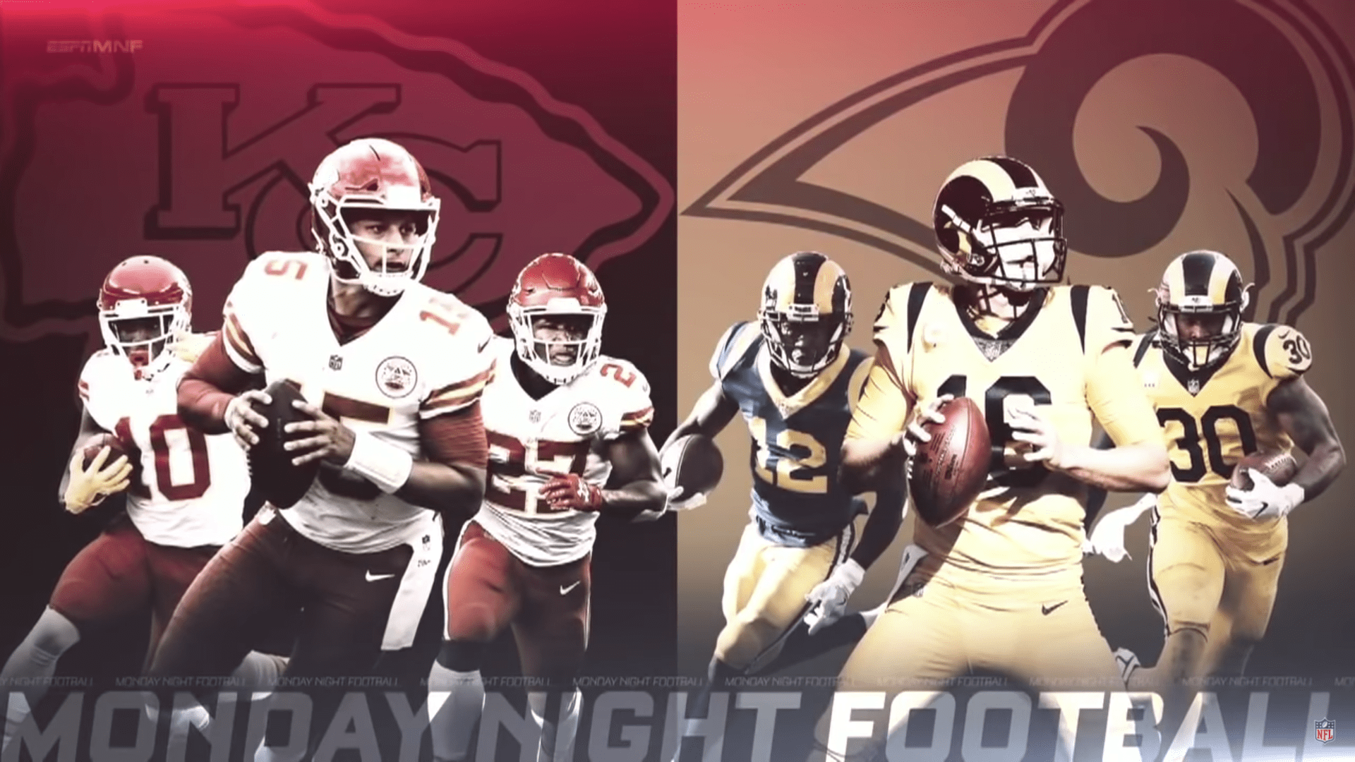 The graphic ESPN used during the Rams vs. Chiefs MNF game. Two and a