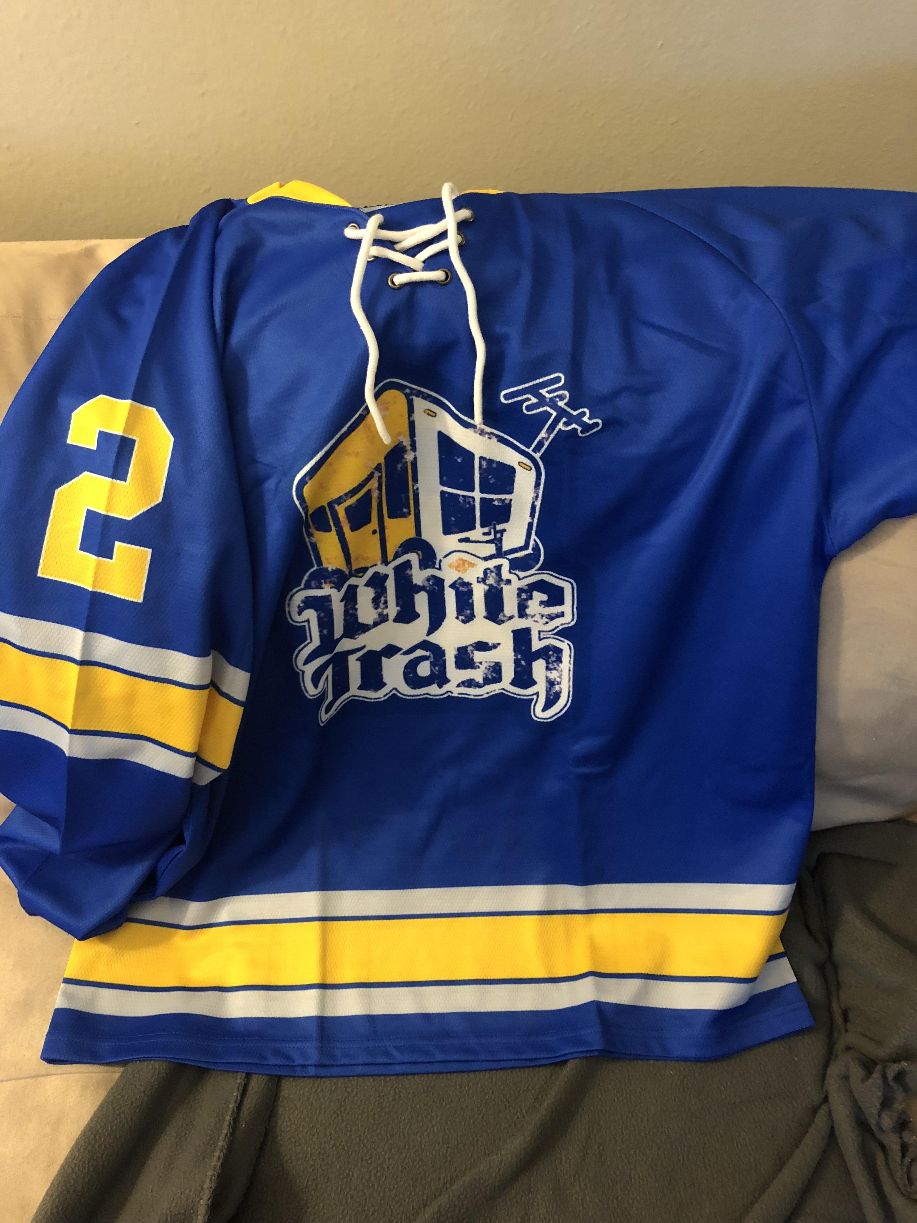 New beer league jerseys are in and they’re GLORIOUS r/hockeyjerseys