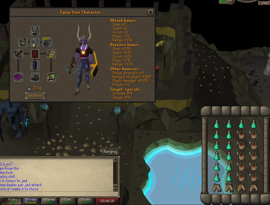 Fire cape setup, thoughts? 75 range 50 def, 56 prayer r/ironscape