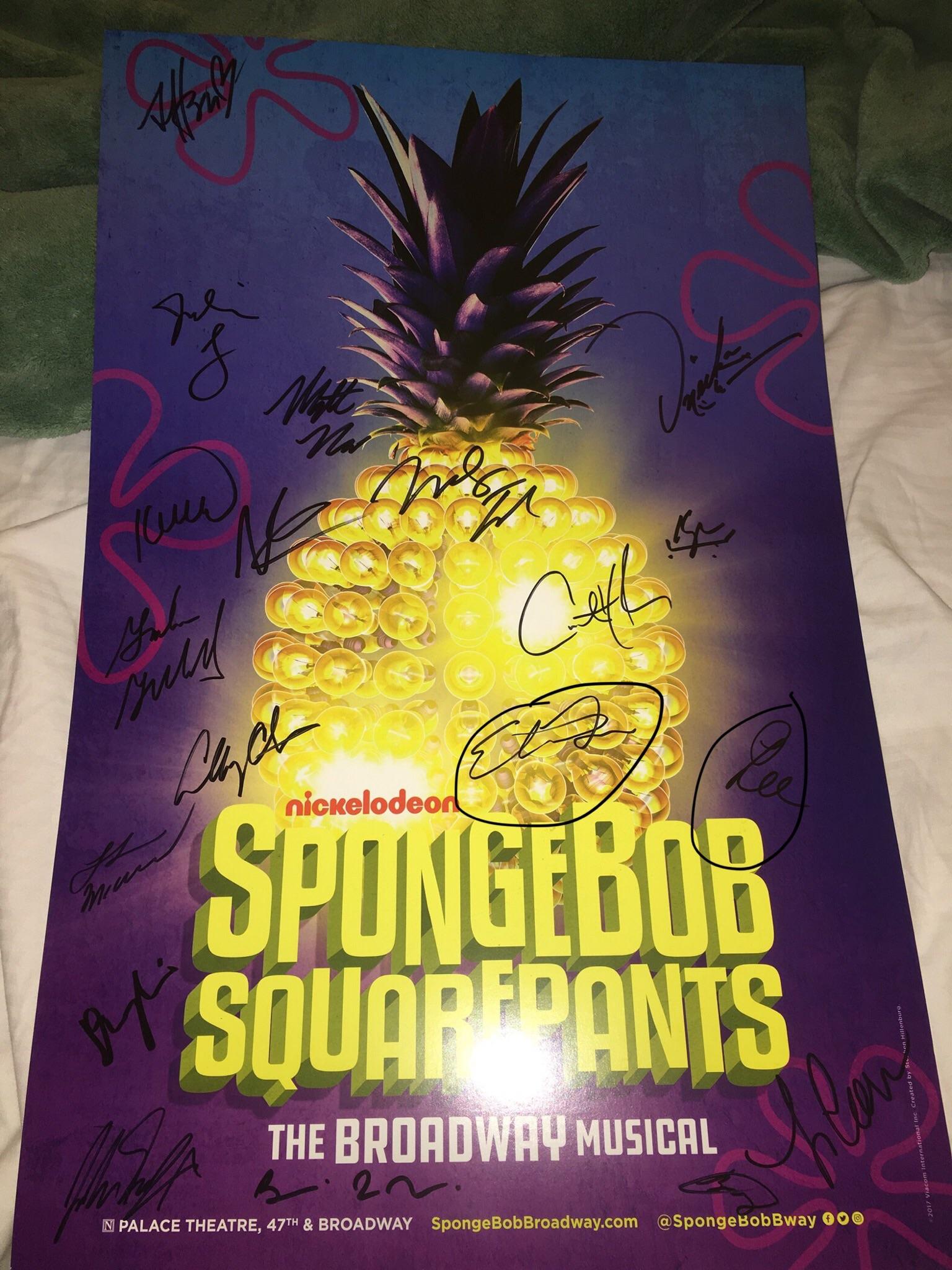 Just got a Spongebob the Musical poster, wondering which signatures is who’s. P.S The circled