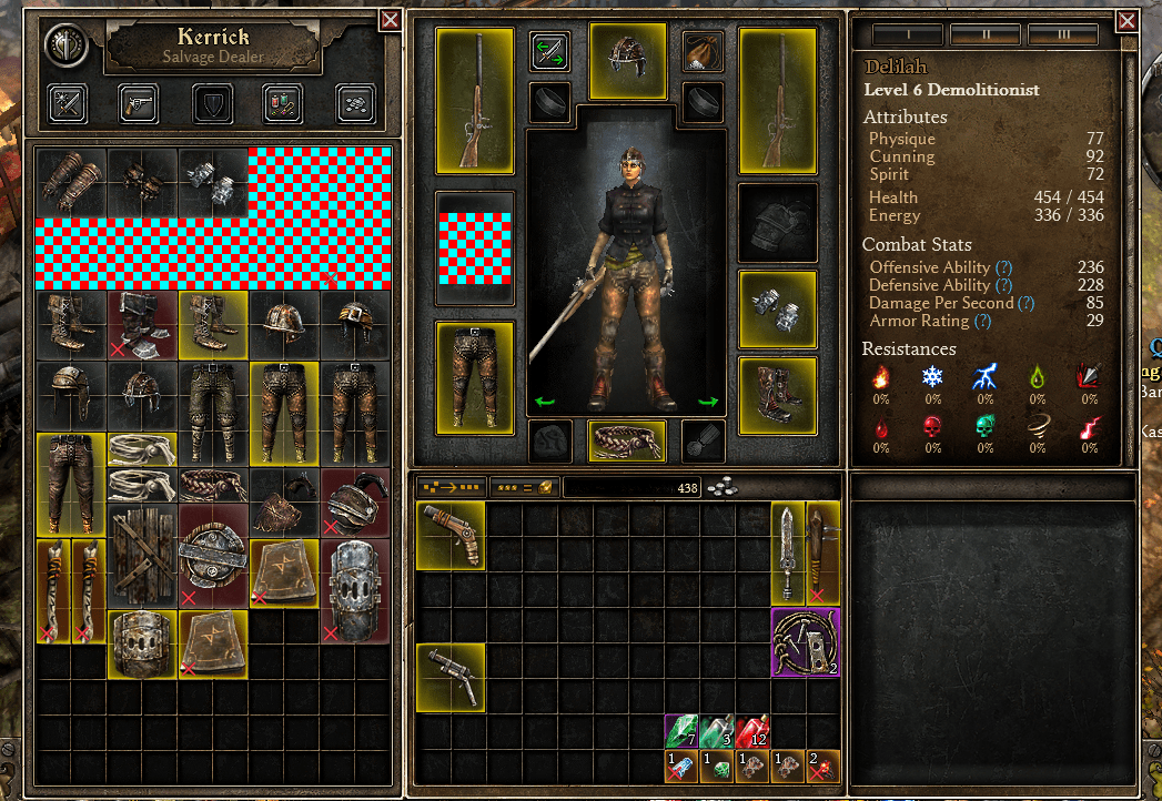 Missing Chest Armor Textures in menus? Any advice on how to fix? Grimdawn