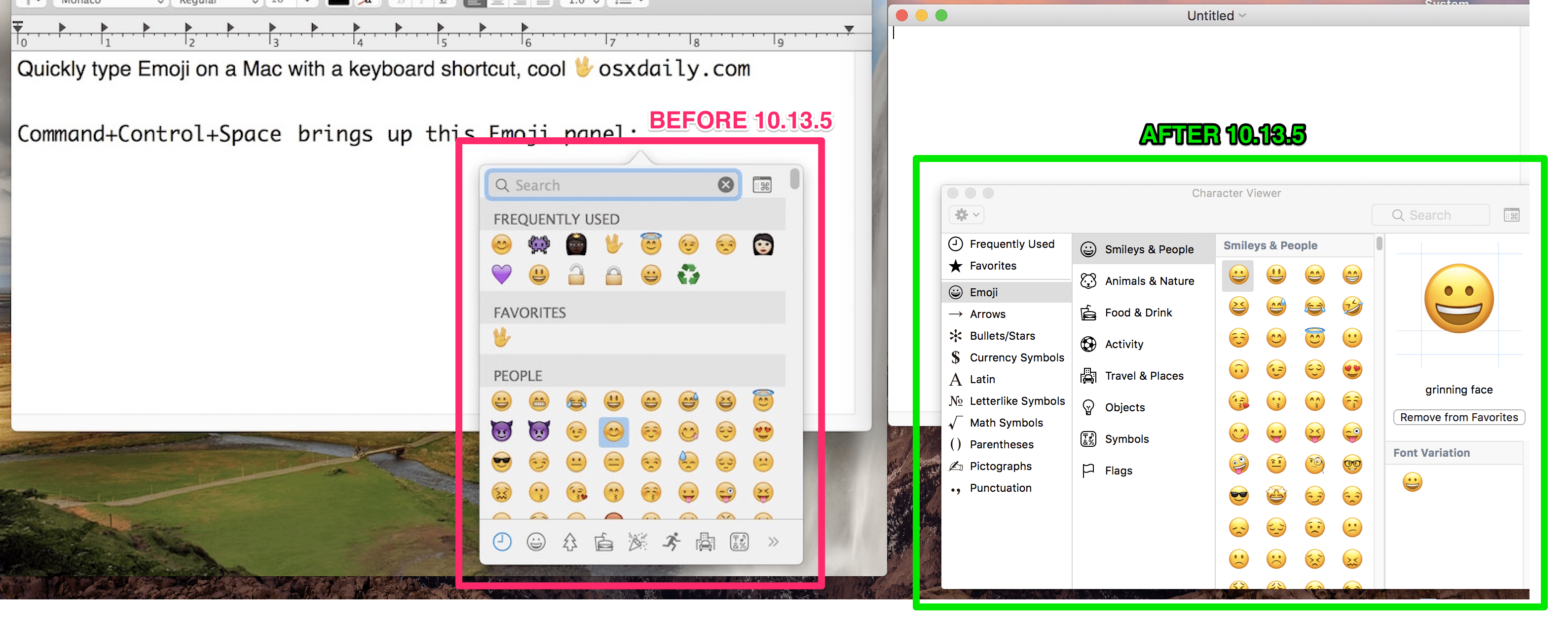 Anyone notice the Emoji keyboard shortcut (Cmd + Ctrl + Space) is not